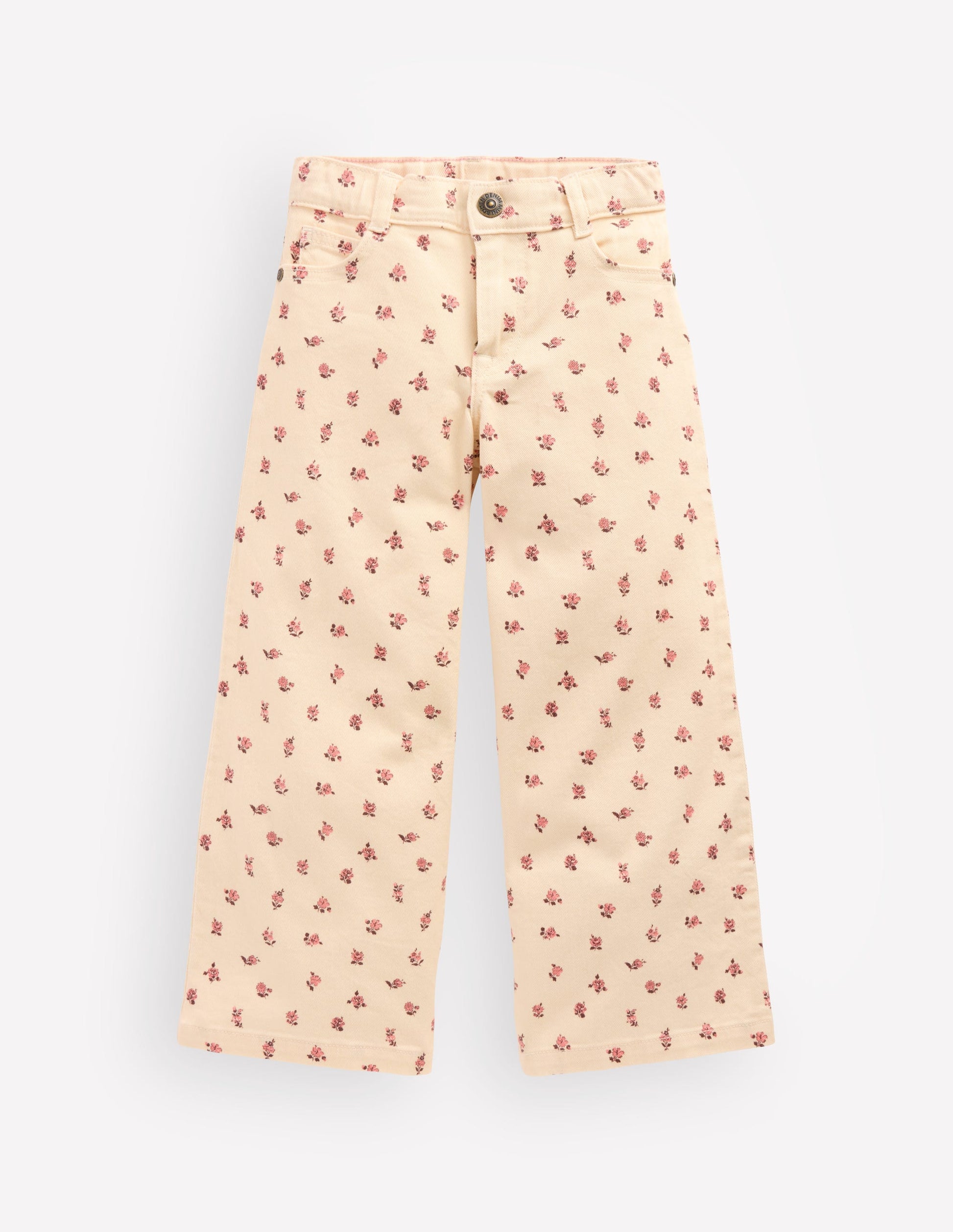 Wide Leg Jeans-Soft Ivory Ditsy Floral-2