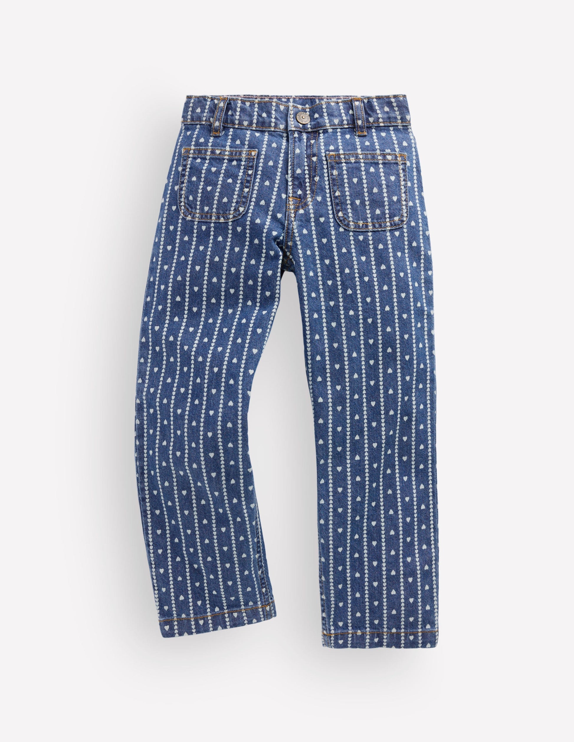 Patch Pocket Straight Jeans-Hearts-2