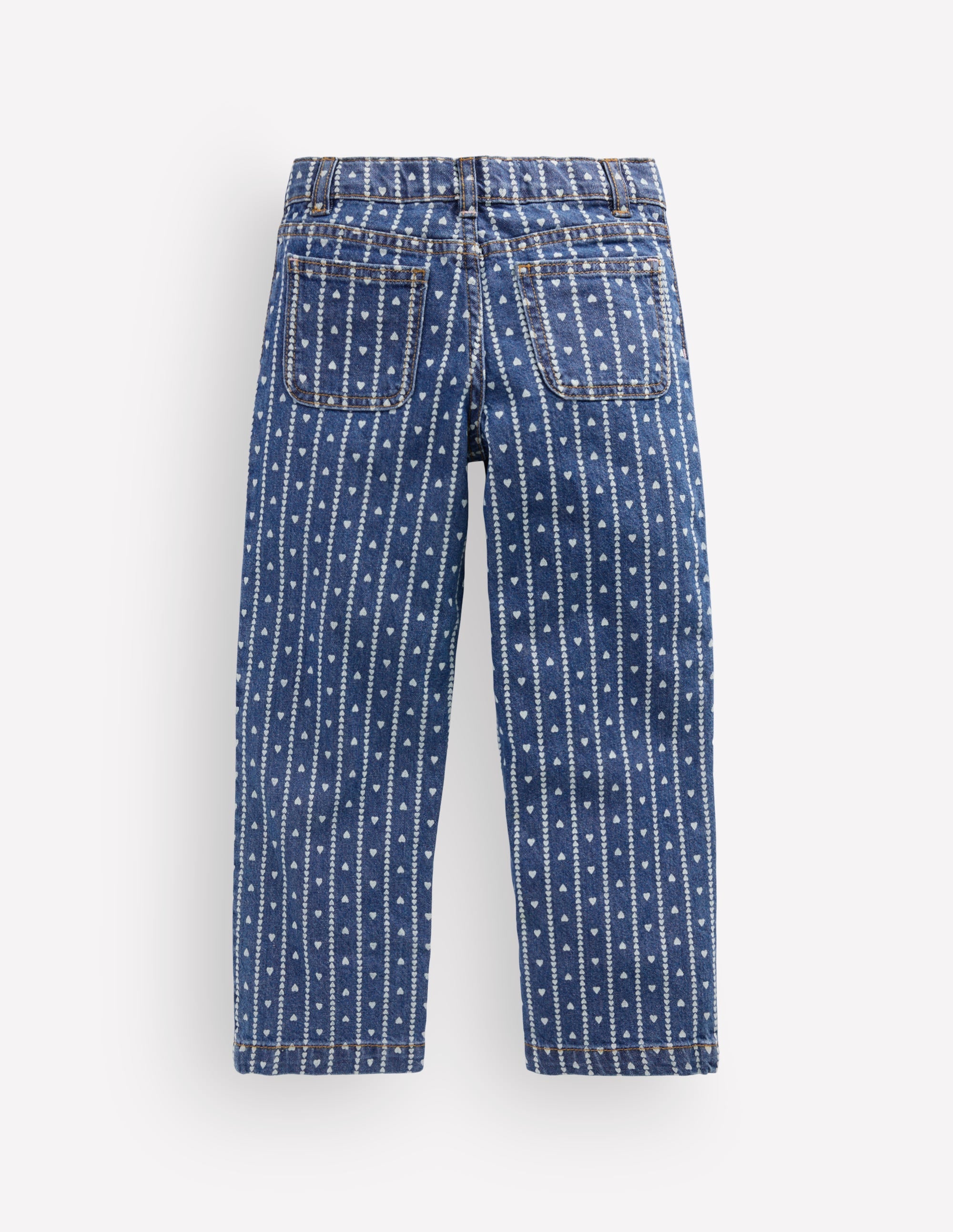 Patch Pocket Straight Jeans-Hearts - Image 3