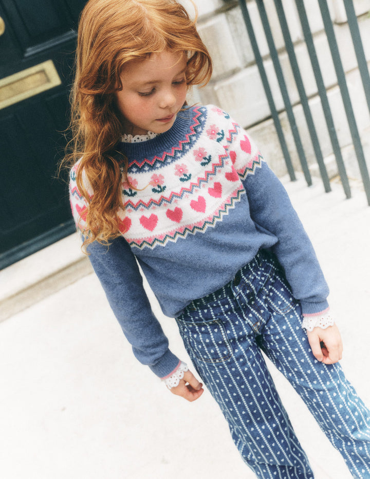 Patch Pocket Straight Jeans-Hearts