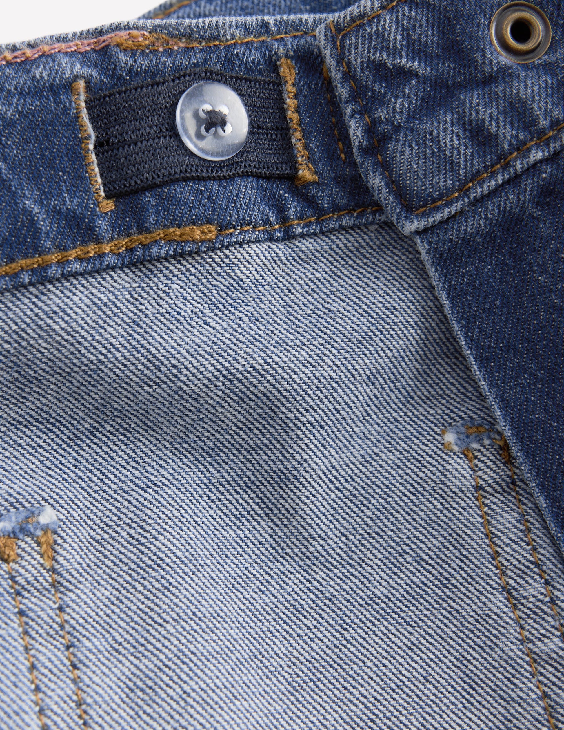 Patch Pocket Straight Jeans-Denim Embroidery-4