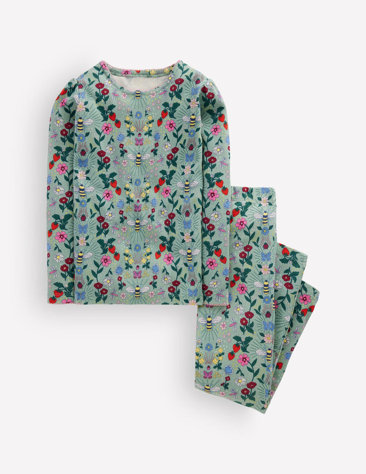 Snug Long John Pyjamas-Bee Garden