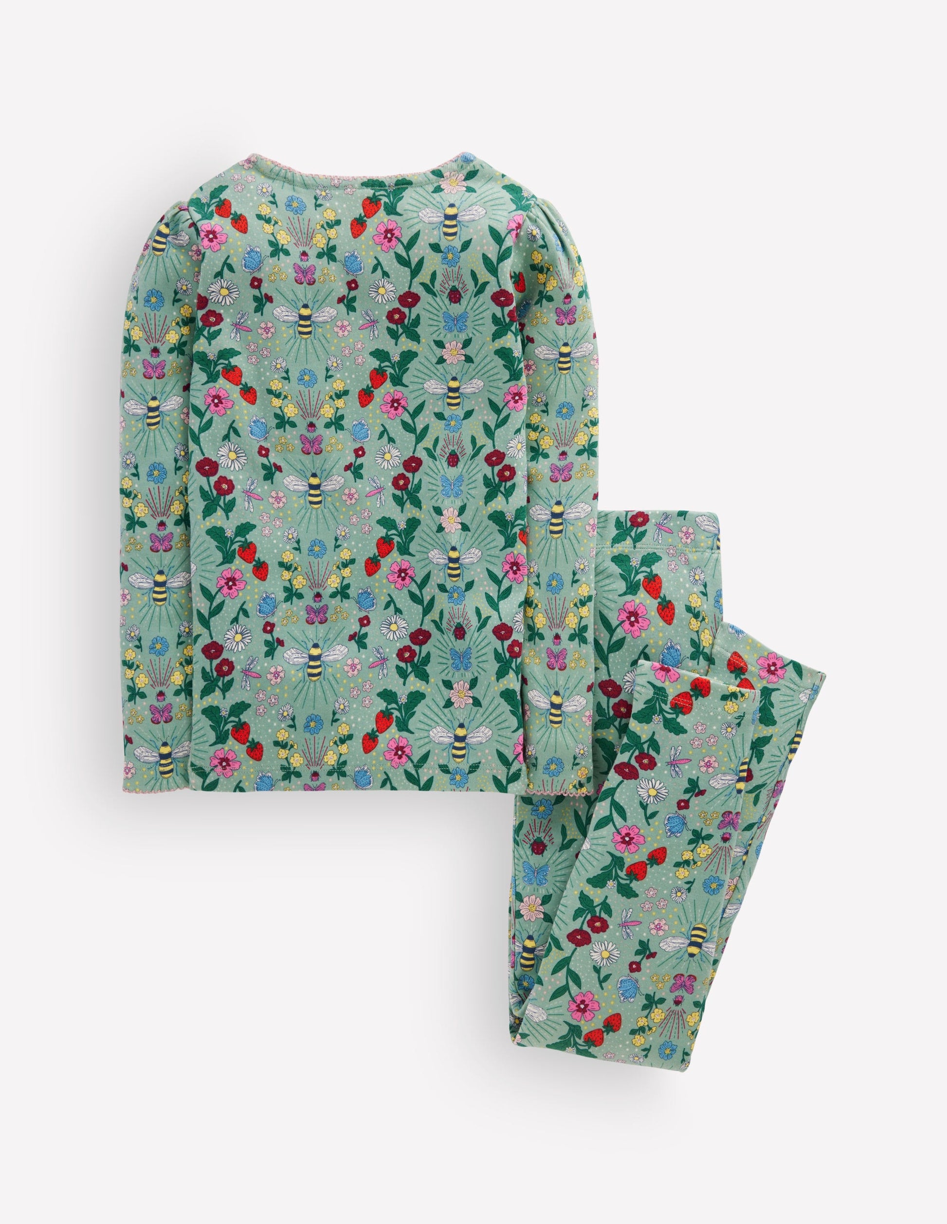 Snug Long John Pyjamas-Bee Garden-2