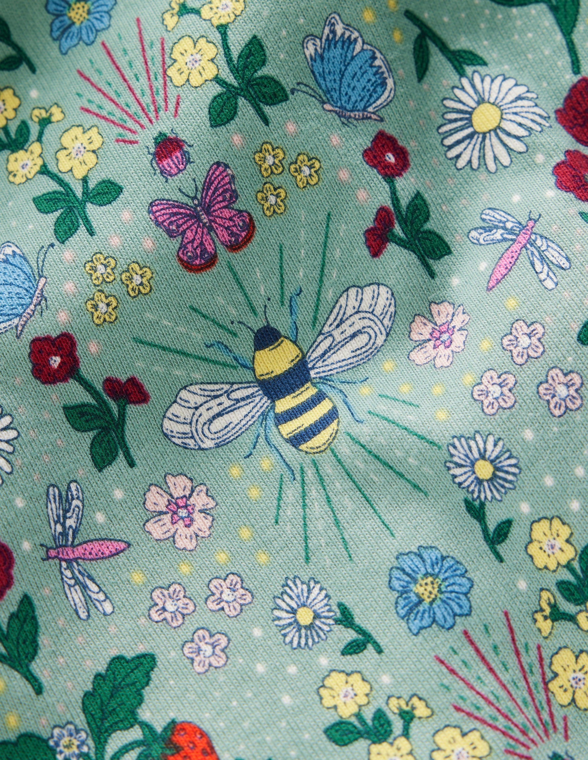 Snug Long John Pyjamas-Bee Garden-3