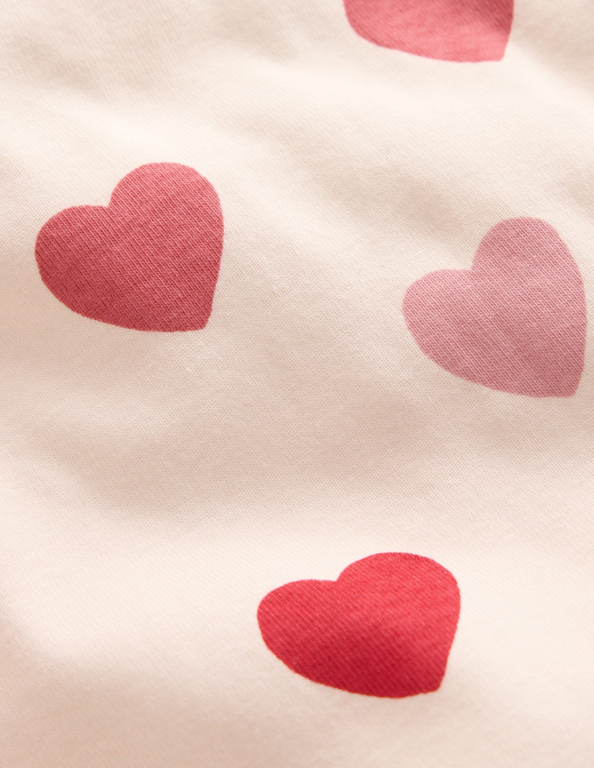 Snug Long John Pyjamas-Soft Ivory Hearts-3