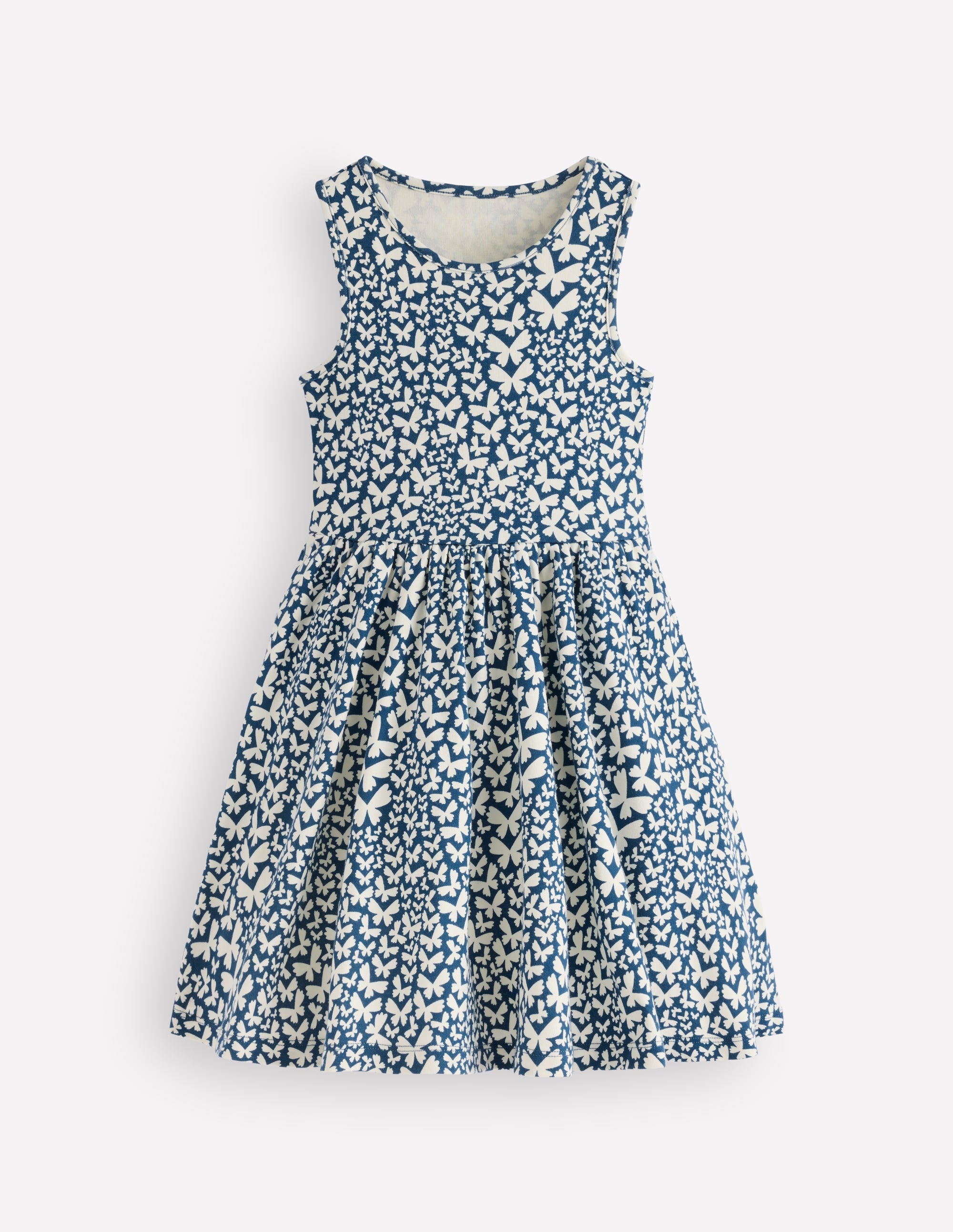Twirly Jersey Dress-Blue Butterfly - Image 1