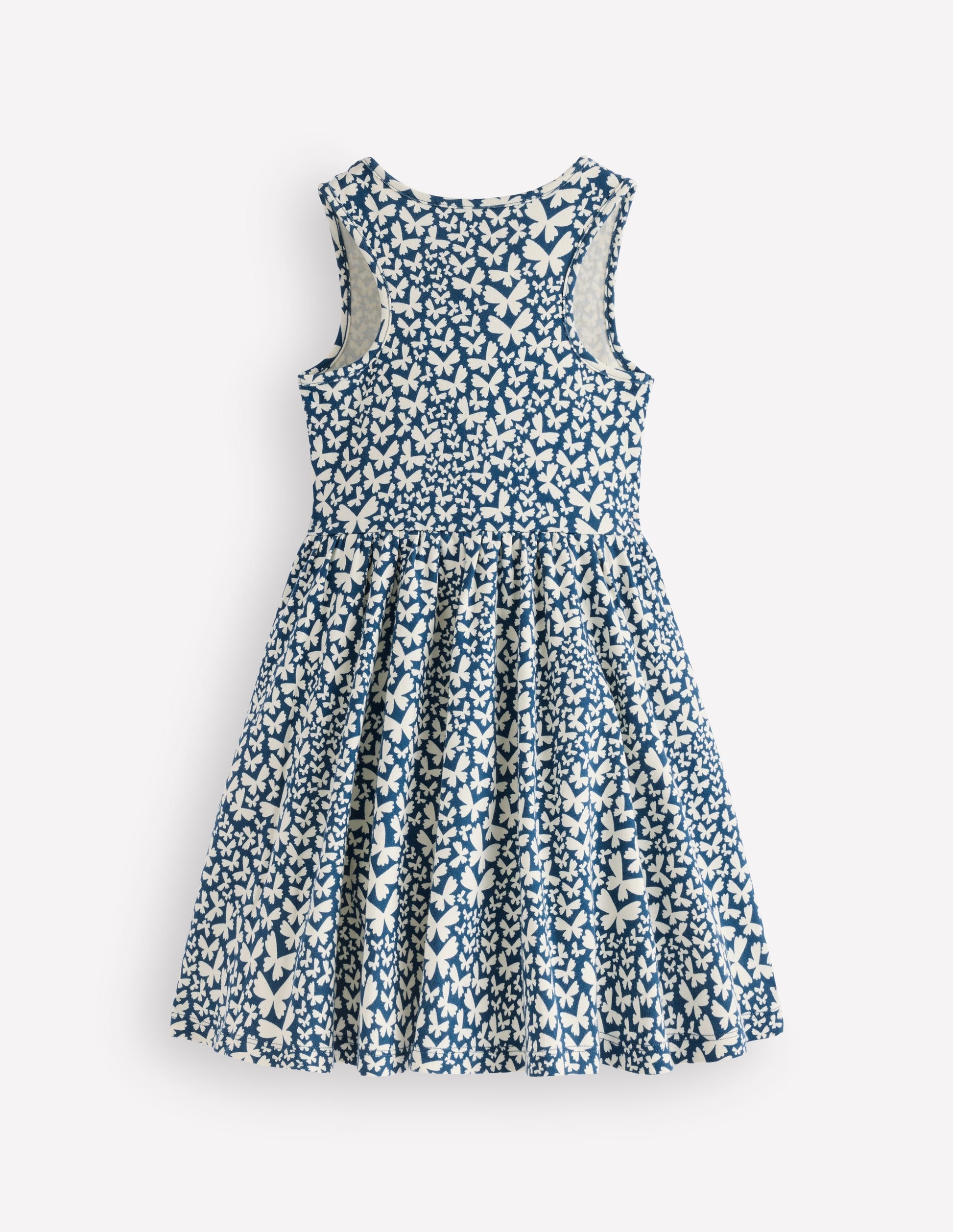 Twirly Jersey Dress-Blue Butterfly-2