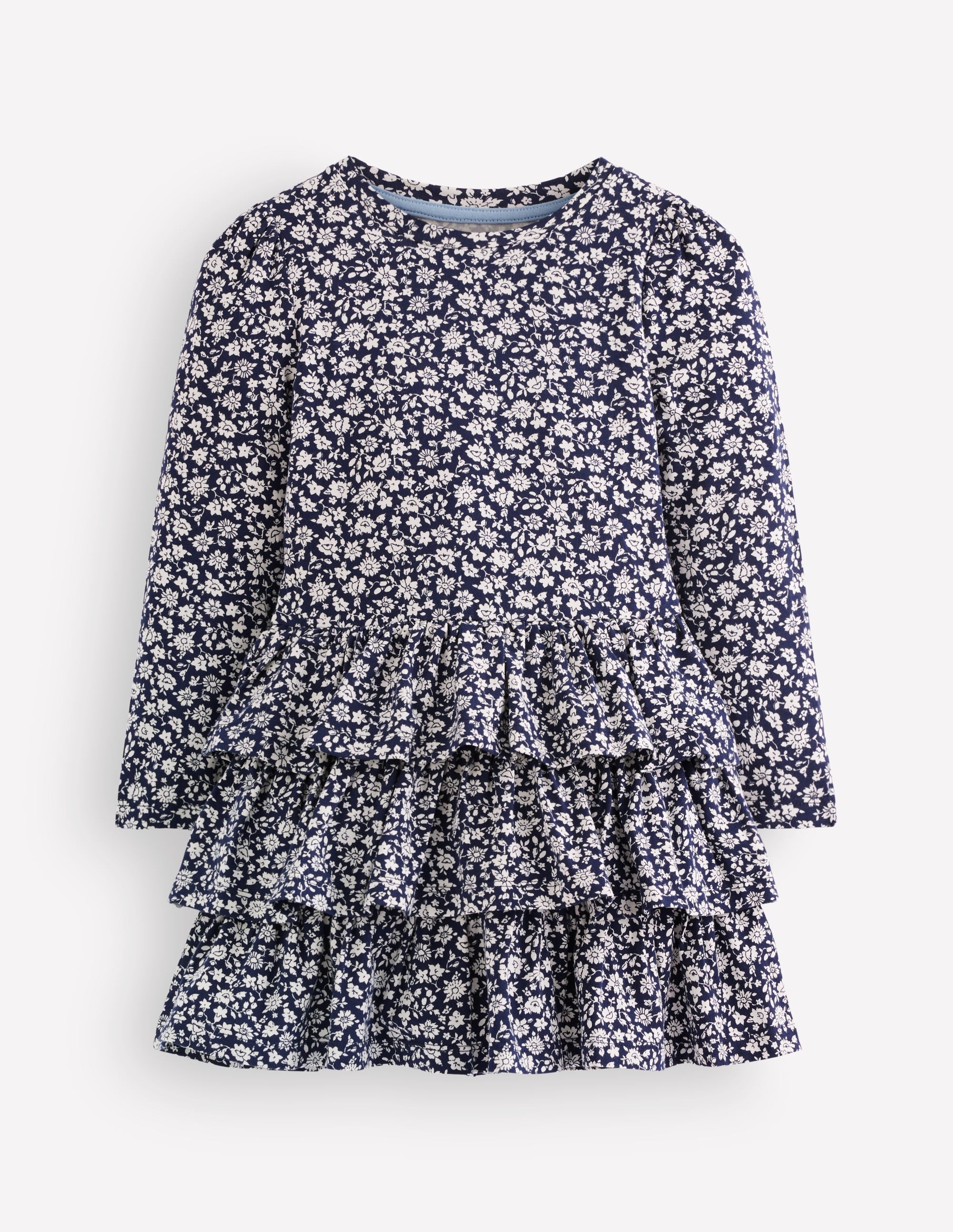 Cora Jersey RaRa Dress-Blue Ditsy - Image 1