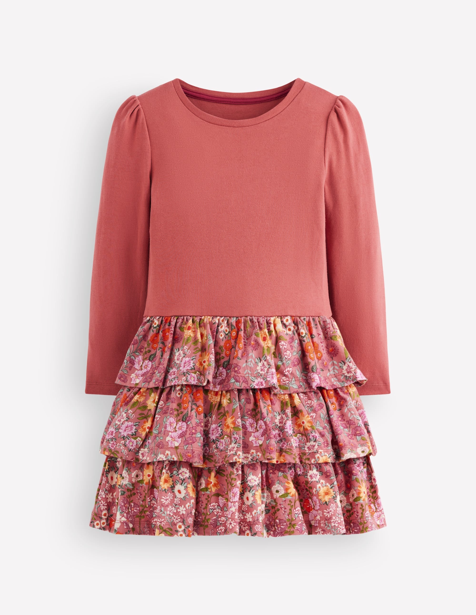 Cora Jersey RaRa Dress-Pink Flower Vine - Image 1