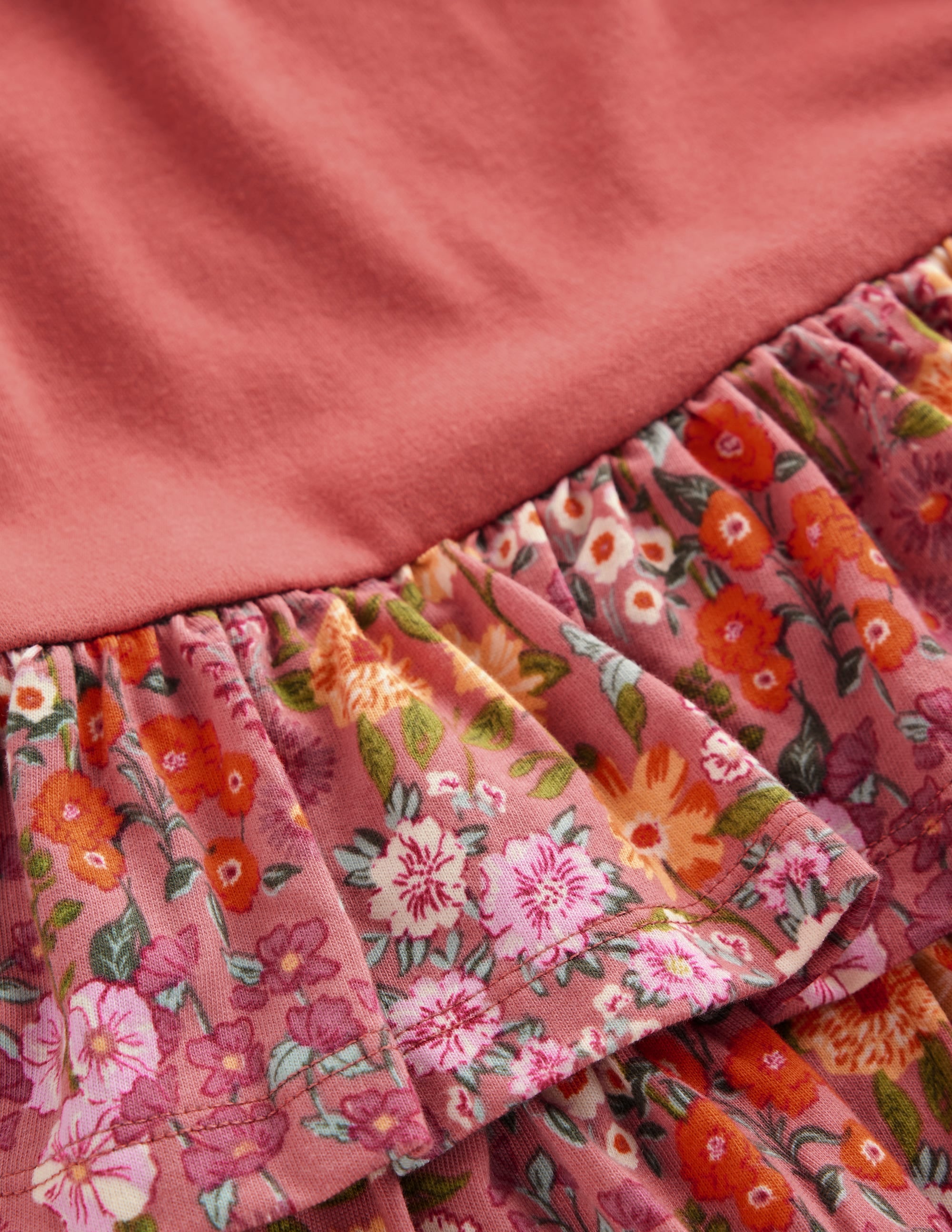Cora Jersey RaRa Dress-Pink Flower Vine - Image 3