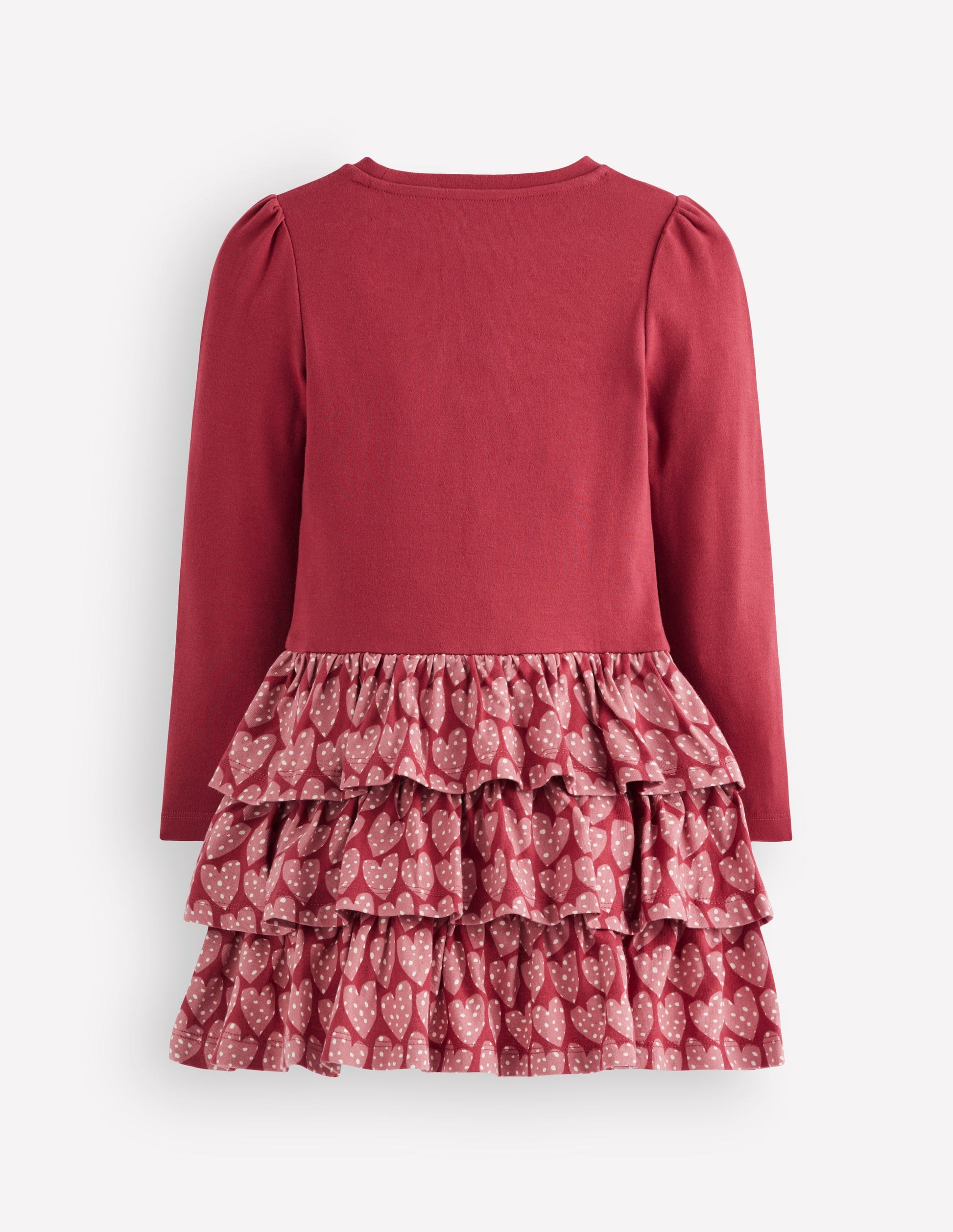Cora Jersey RaRa Dress-Pomegranate Red Spotty Hearts-2