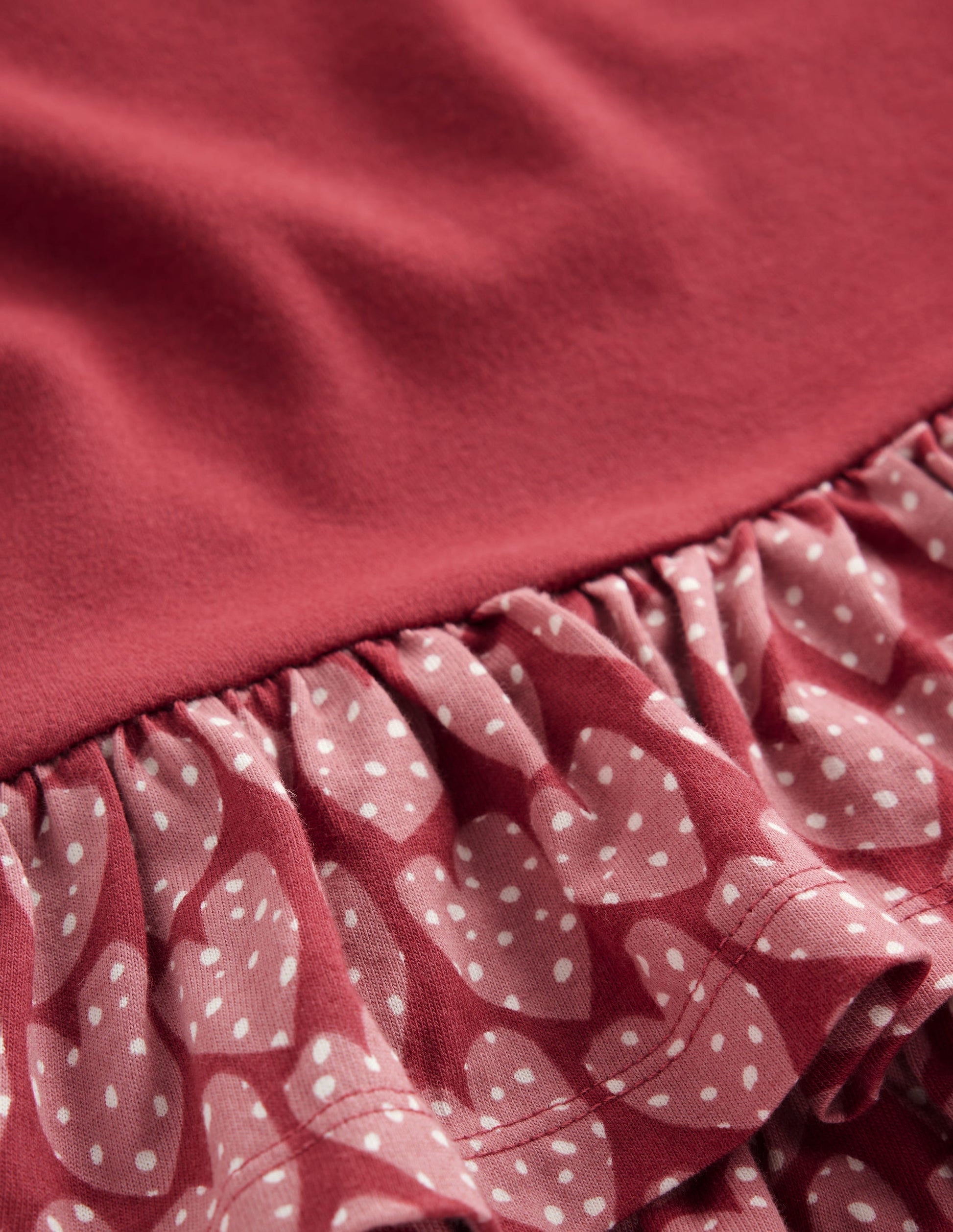 Cora Jersey RaRa Dress-Pomegranate Red Spotty Hearts-3