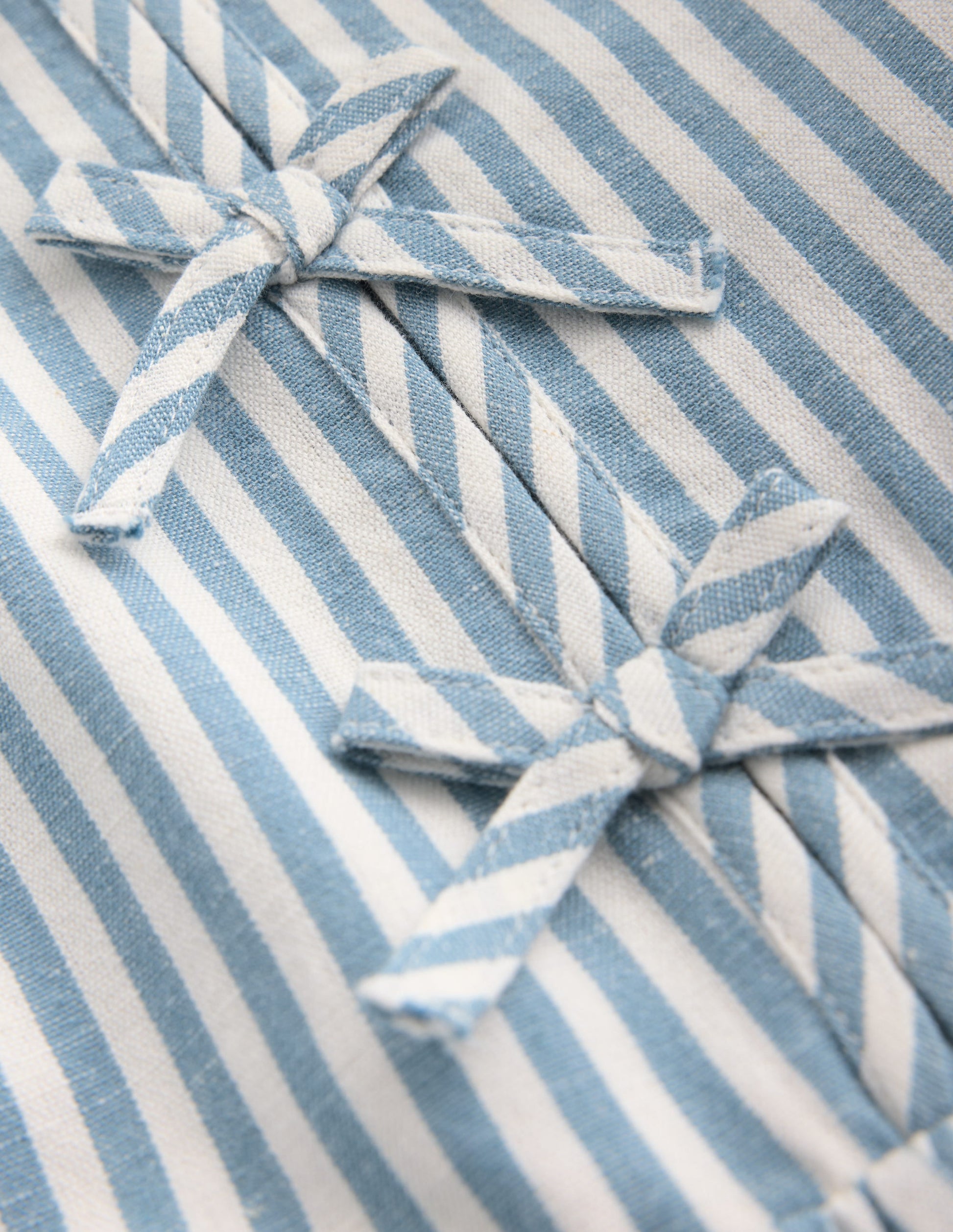 Bow Front Woven Dress-Blue Stripe-3