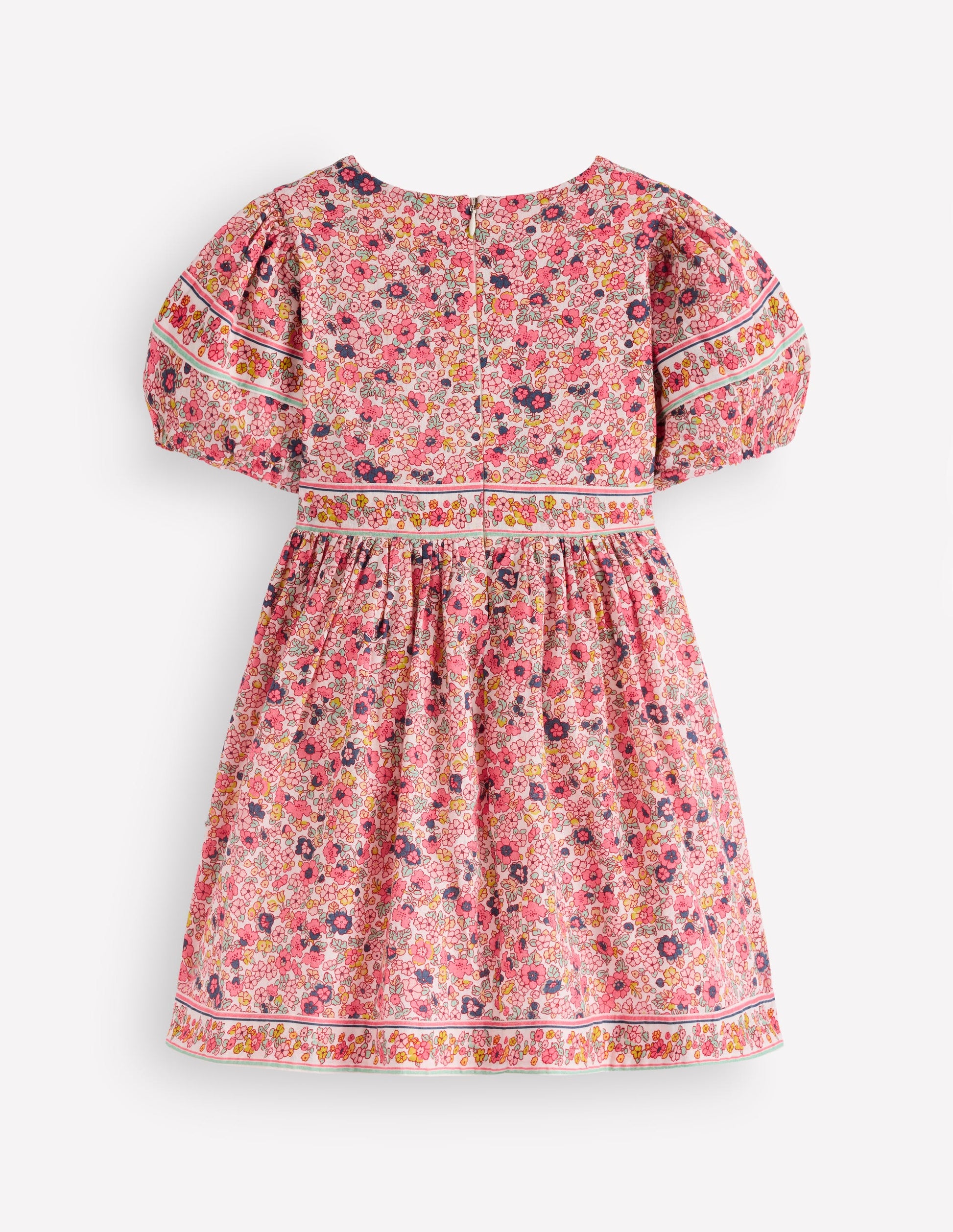 Bow Front Woven Dress-Soft Ivory Flowerbed-3