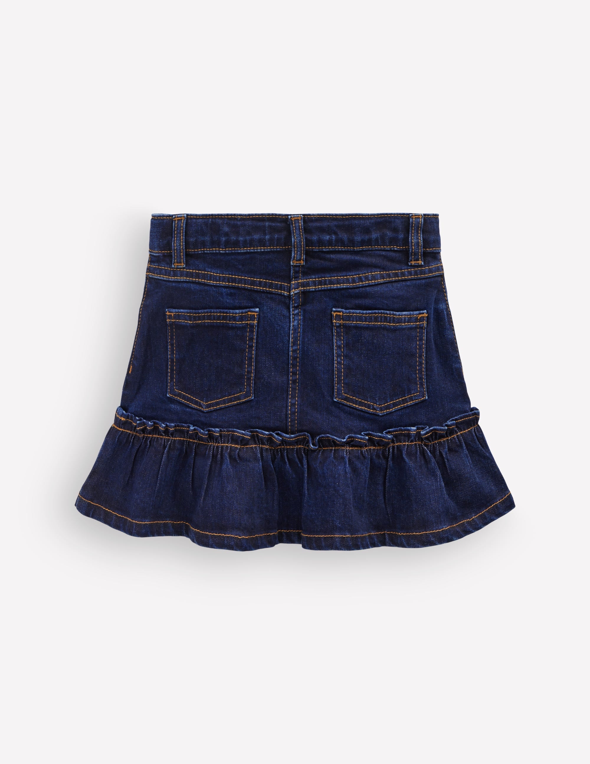 Frill Hem Denim Skirt - Dark Wash | Boden UK