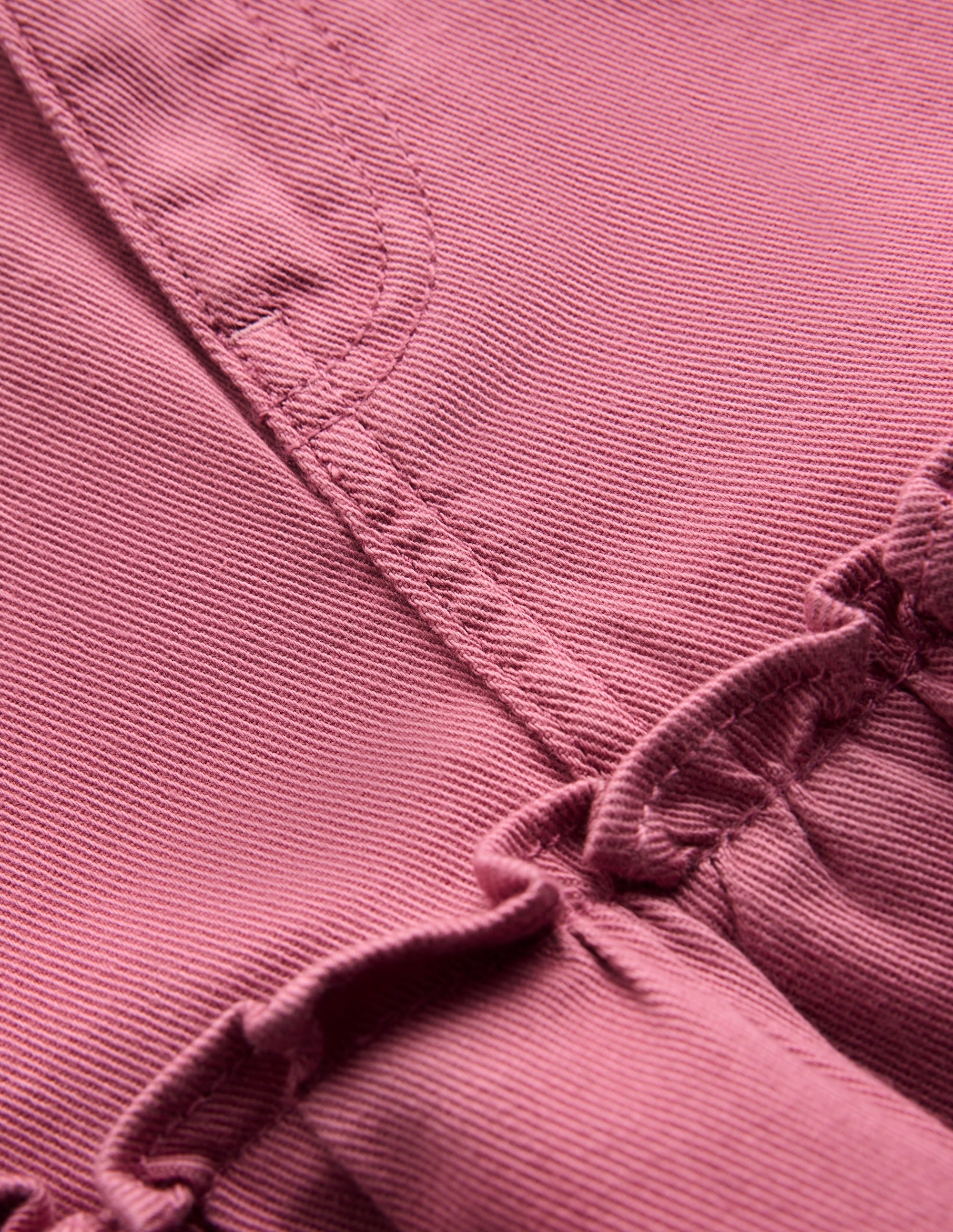 Frill Hem Denim Skirt-Pink Heather - Image 3