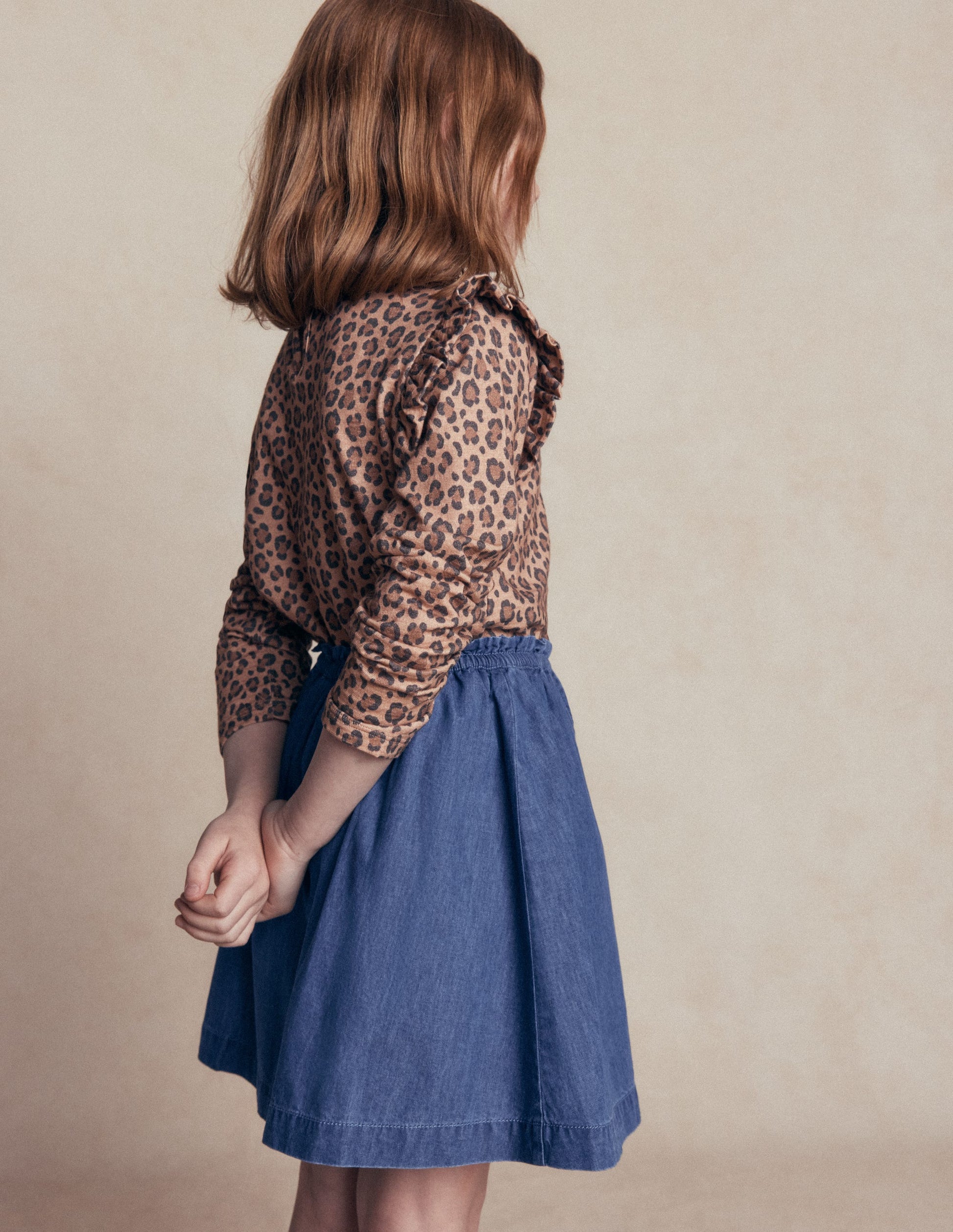 Woven Button-through Skirt-Mid Wash-2