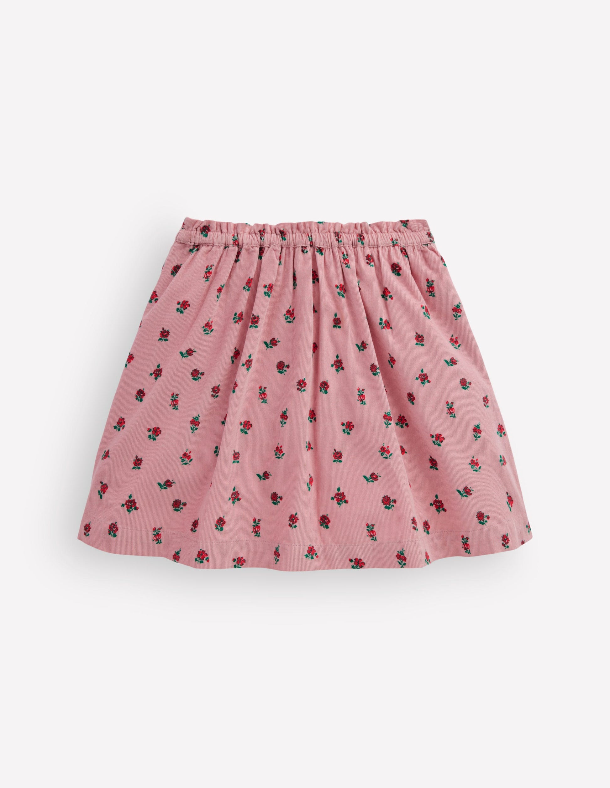Woven Button-Through Skirt-Vintage Pink Ditsy Floral-2