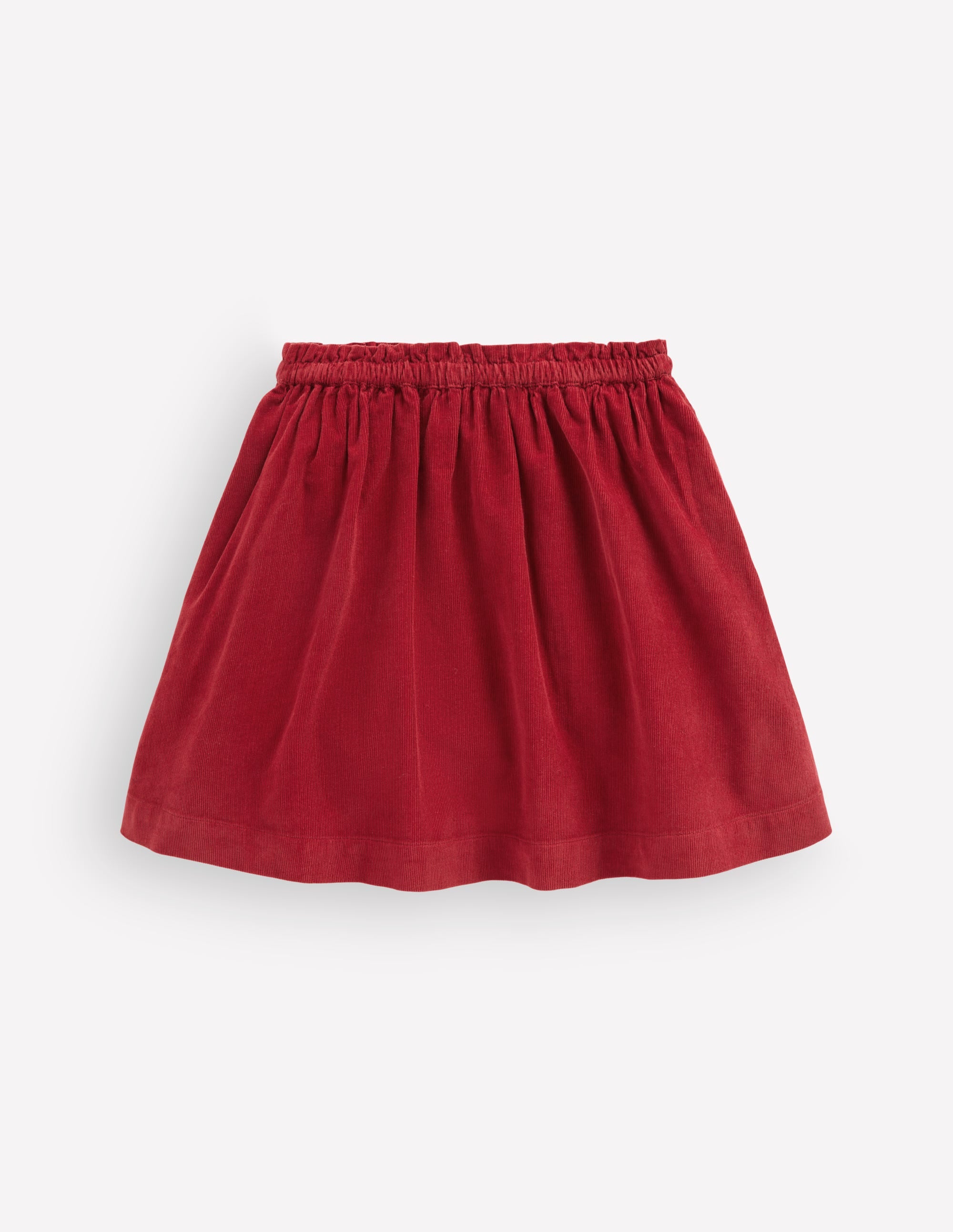 Woven Button-Through Skirt-Crimson Red Cord - Image 2