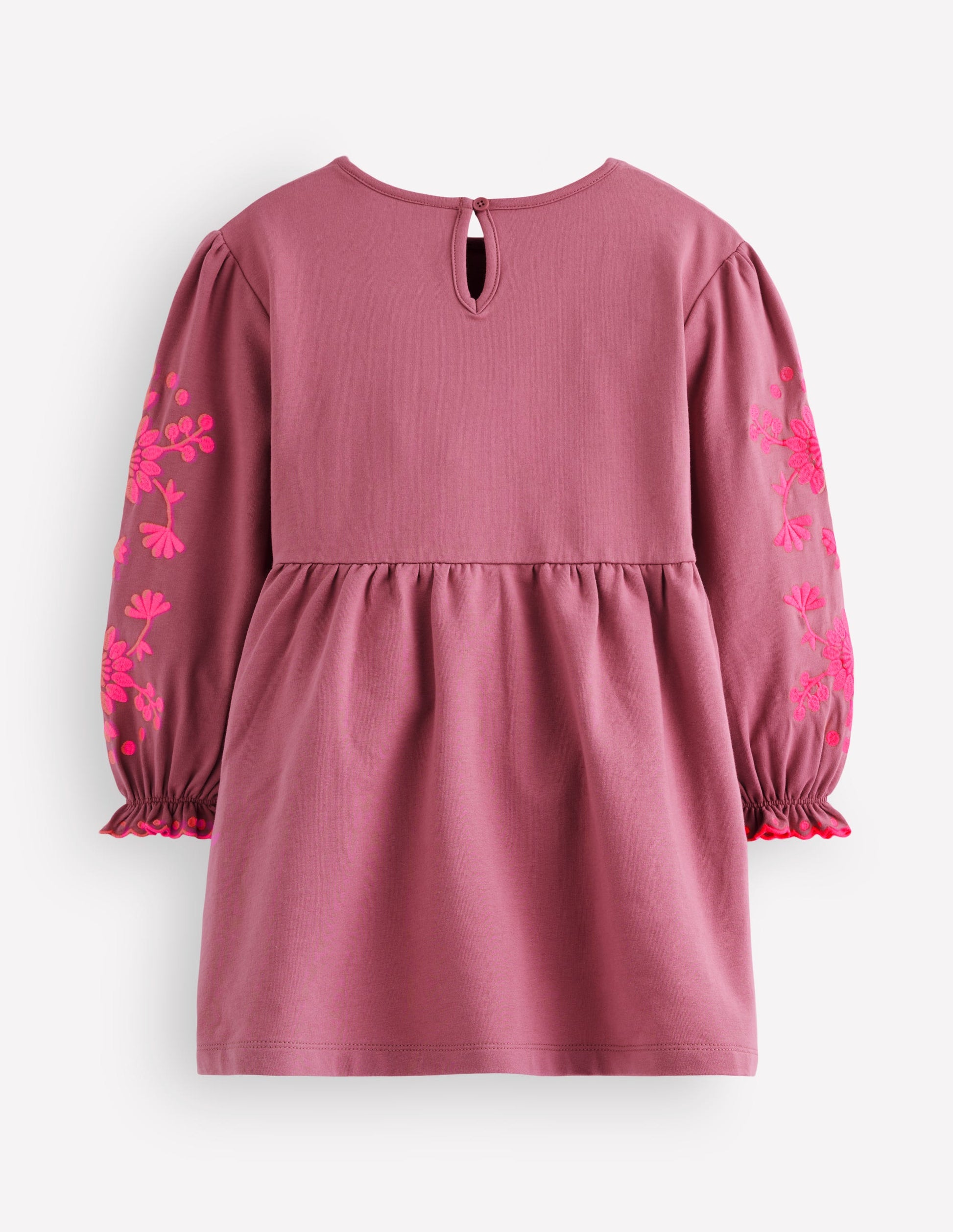 Embroidered Sleeve Dress-Spring Blossom Pink-3