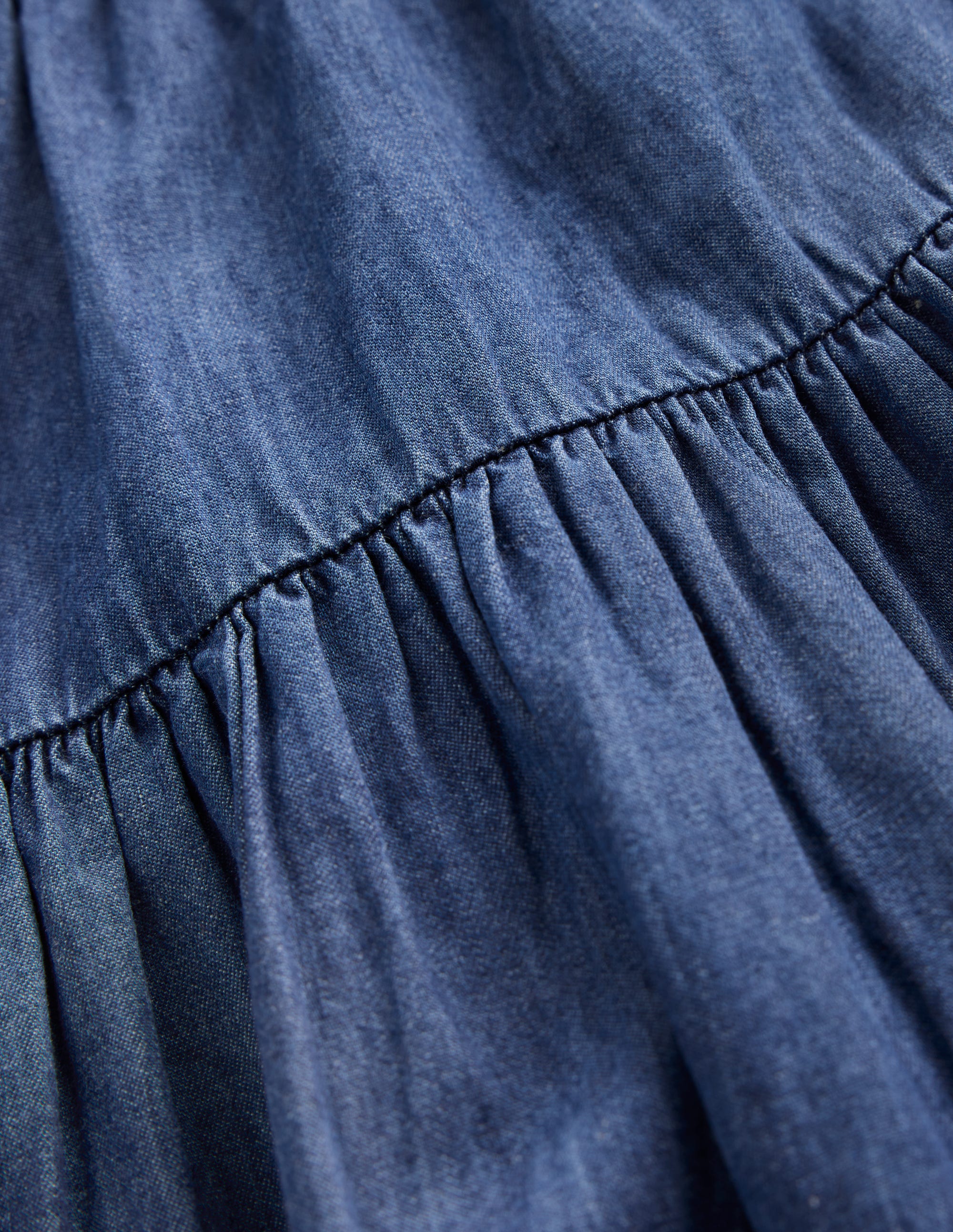 Bow Waist Woven Dress-Mid Vintage Denim - Image 4