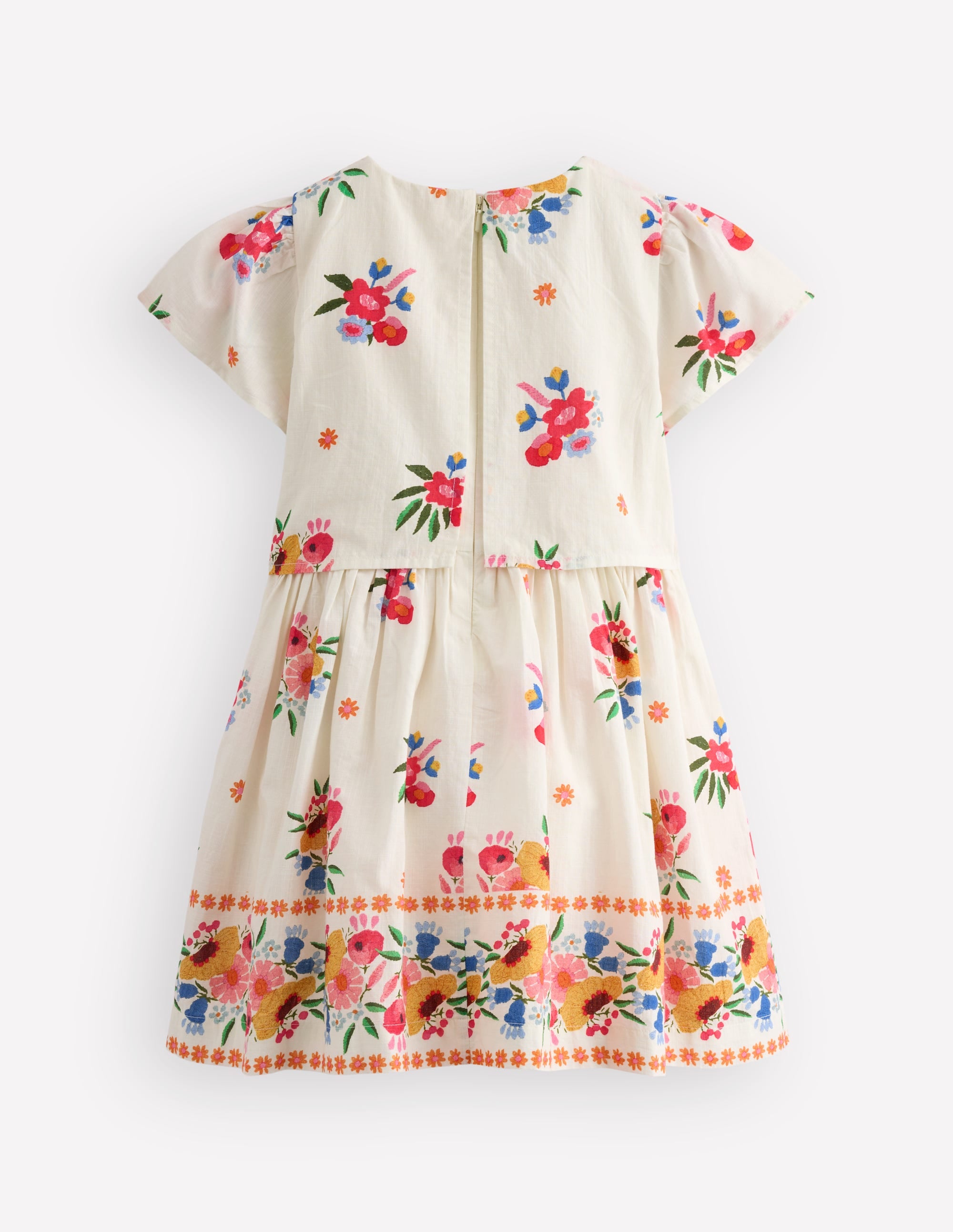 Pretty Cape Dress-Multi Vintage Floral Placement - Image 3