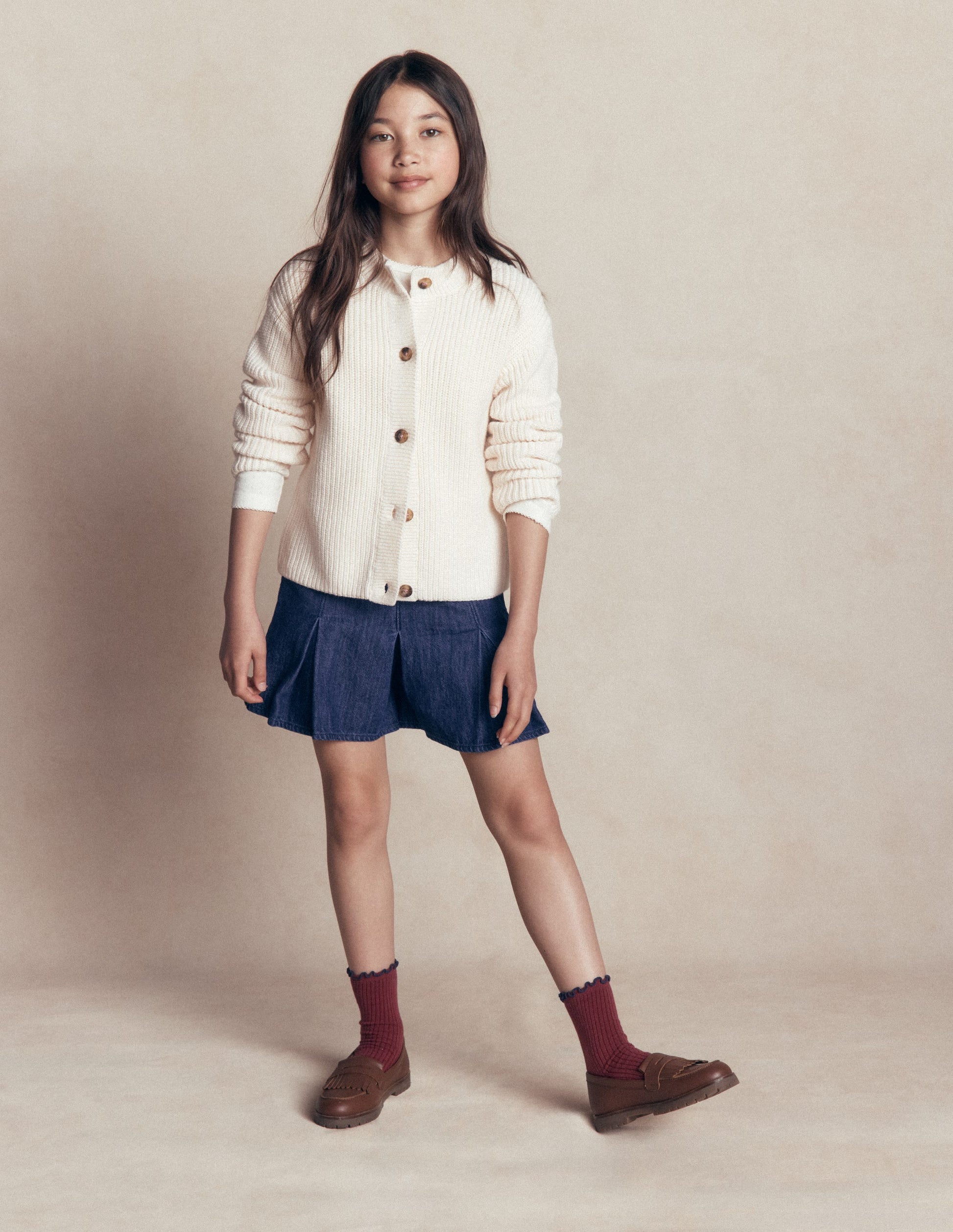 Pleated Skort-Denim-1