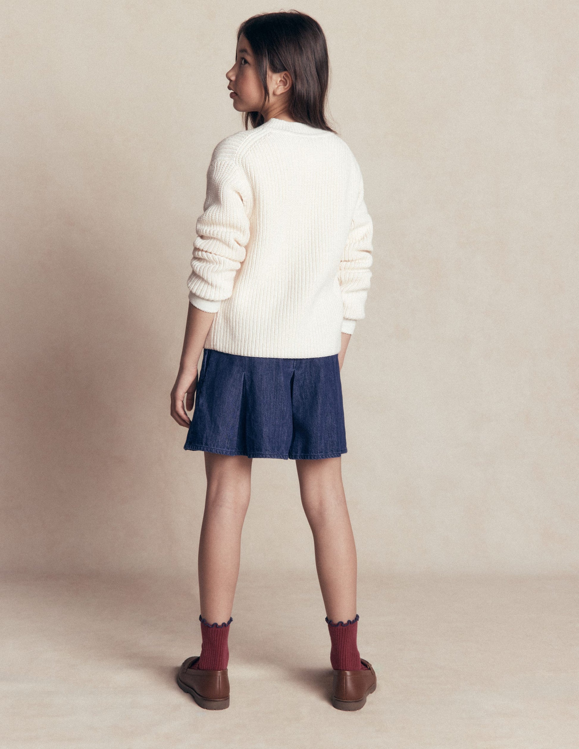 Pleated Skort-Denim-3