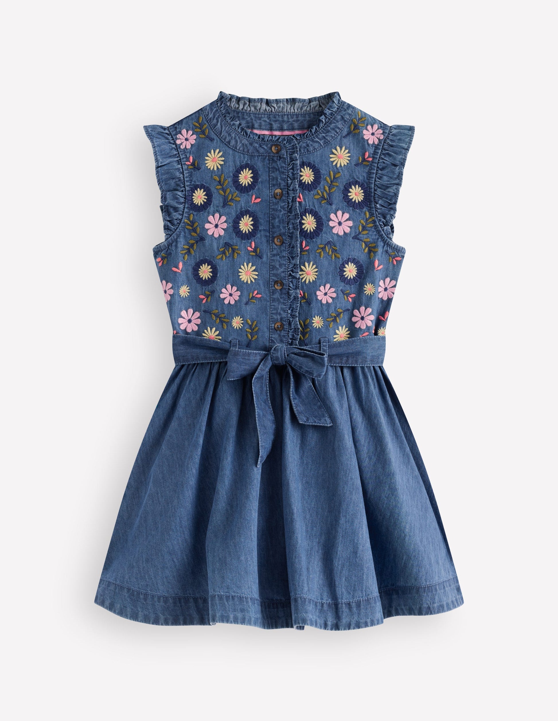 Ruffle Shirt Dress-Mid Vintage-1