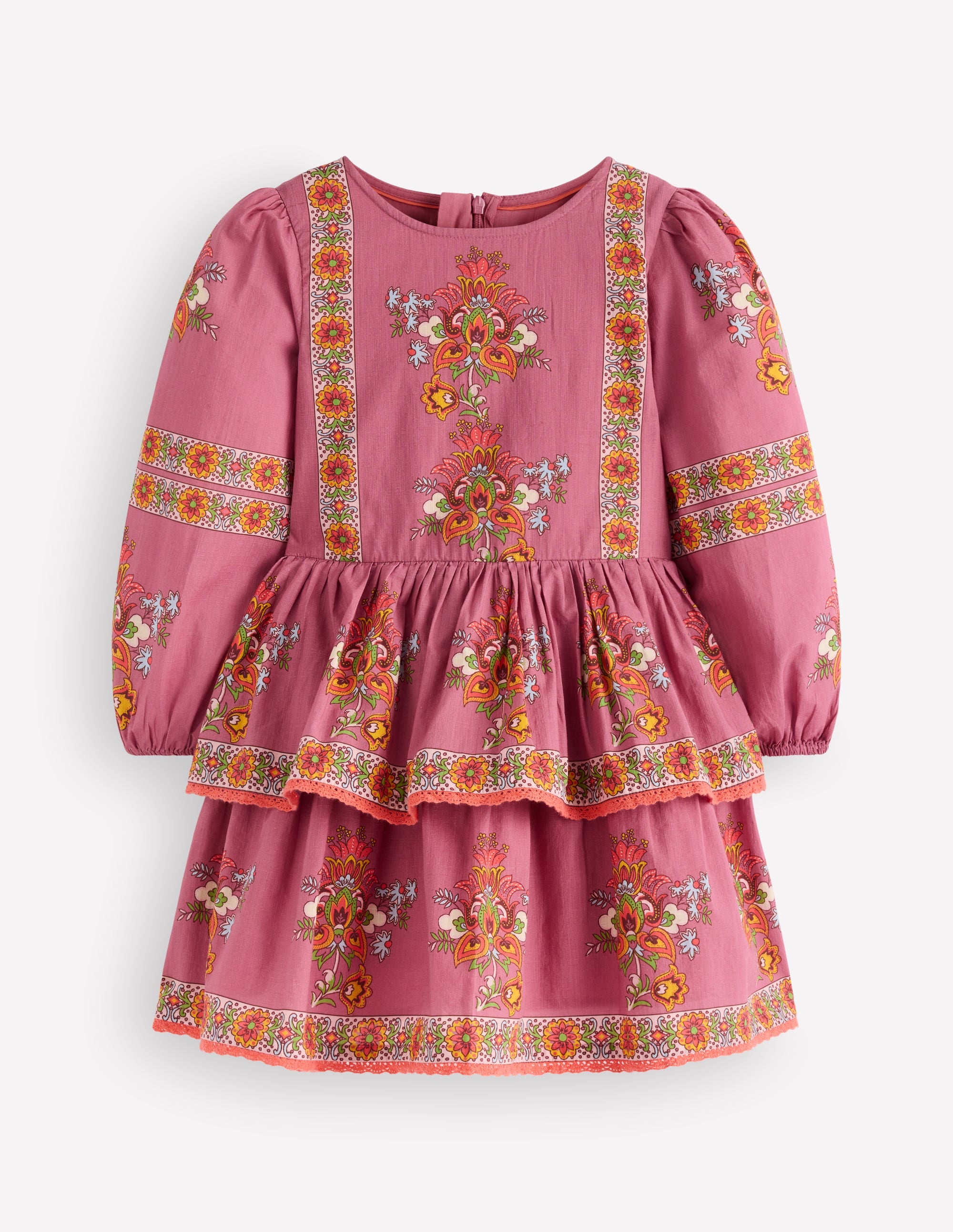 Gathered Waist Rara Dress-Pink Floral Placement - Image 2