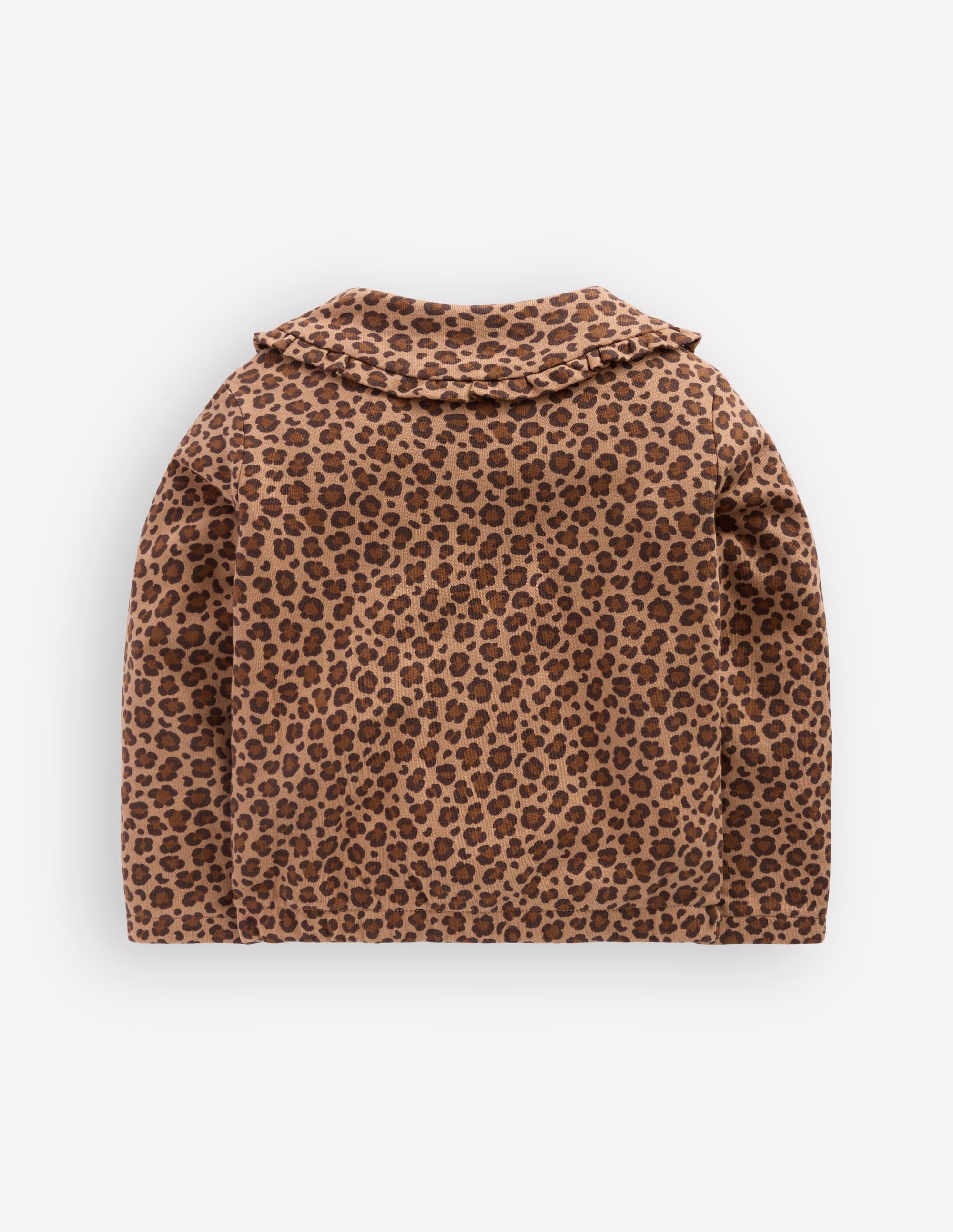 Printed Collared Zip-through-Milk Chocolate Brown Leopard - Image 4