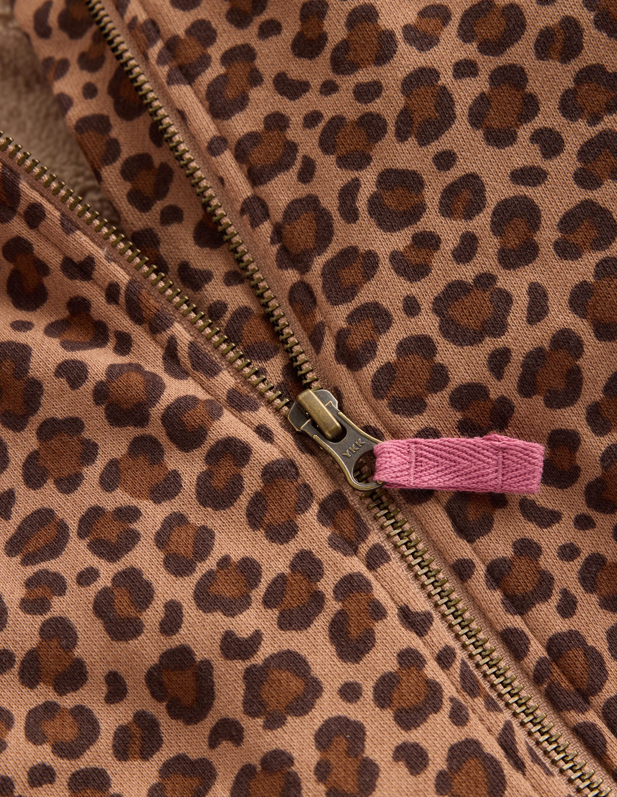 Printed Collared Zip-through-Milk Chocolate Brown Leopard - Image 5