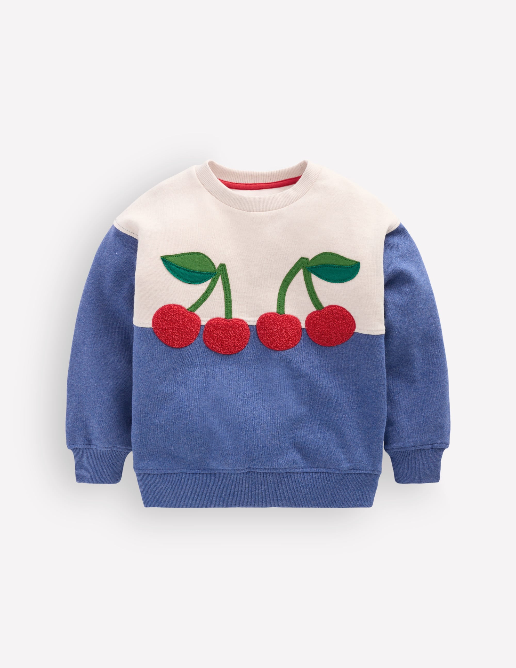 Bobbie Appliqué Sweatshirt-Oatmeal Marl Cherries - Image 2