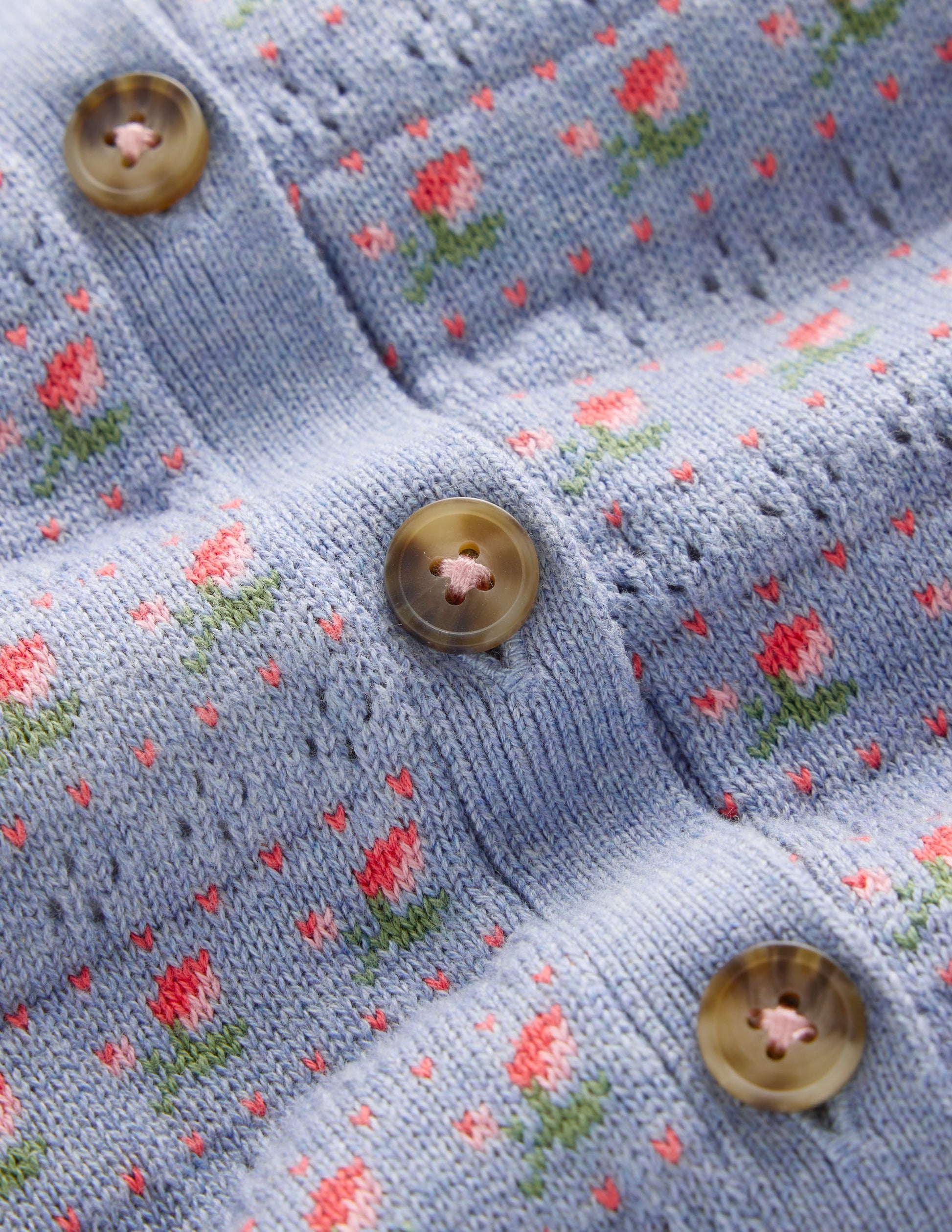 Collared Cardigan-Glacier Blue Marl Roses-4