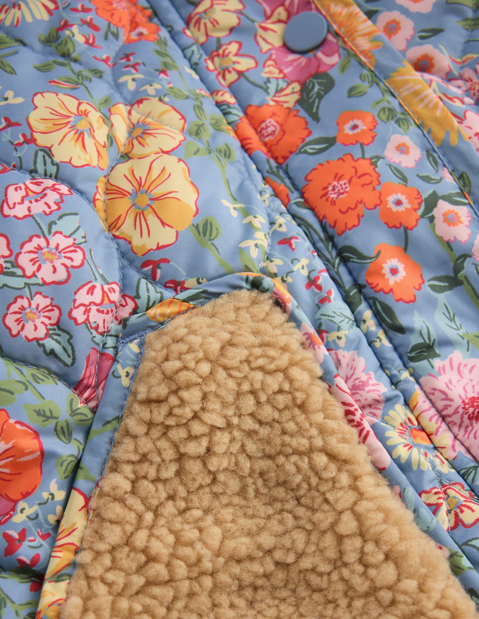 Borg Padded Jacket-Blue Floral - Image 4
