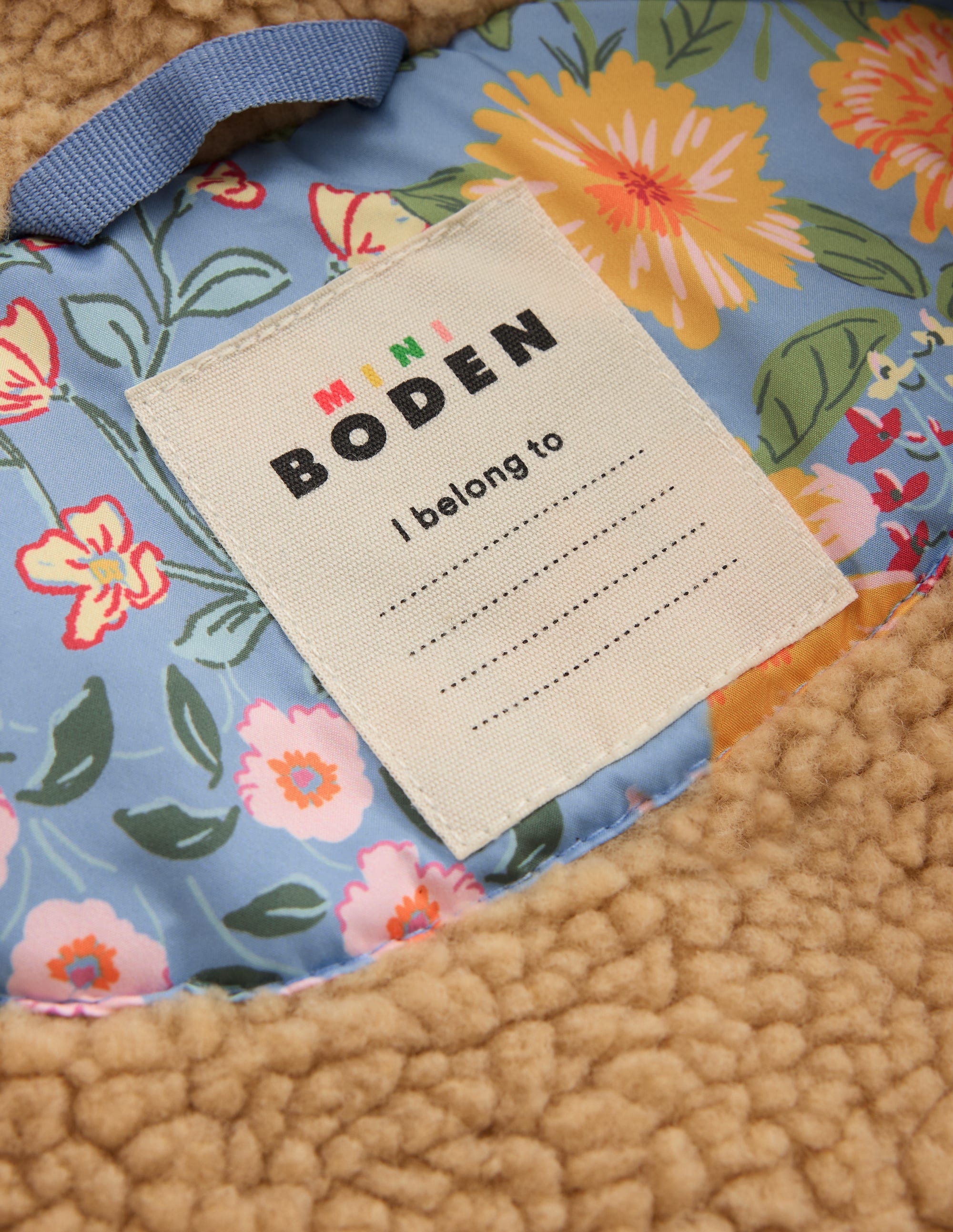 Borg Padded Jacket-Blue Floral - Image 5