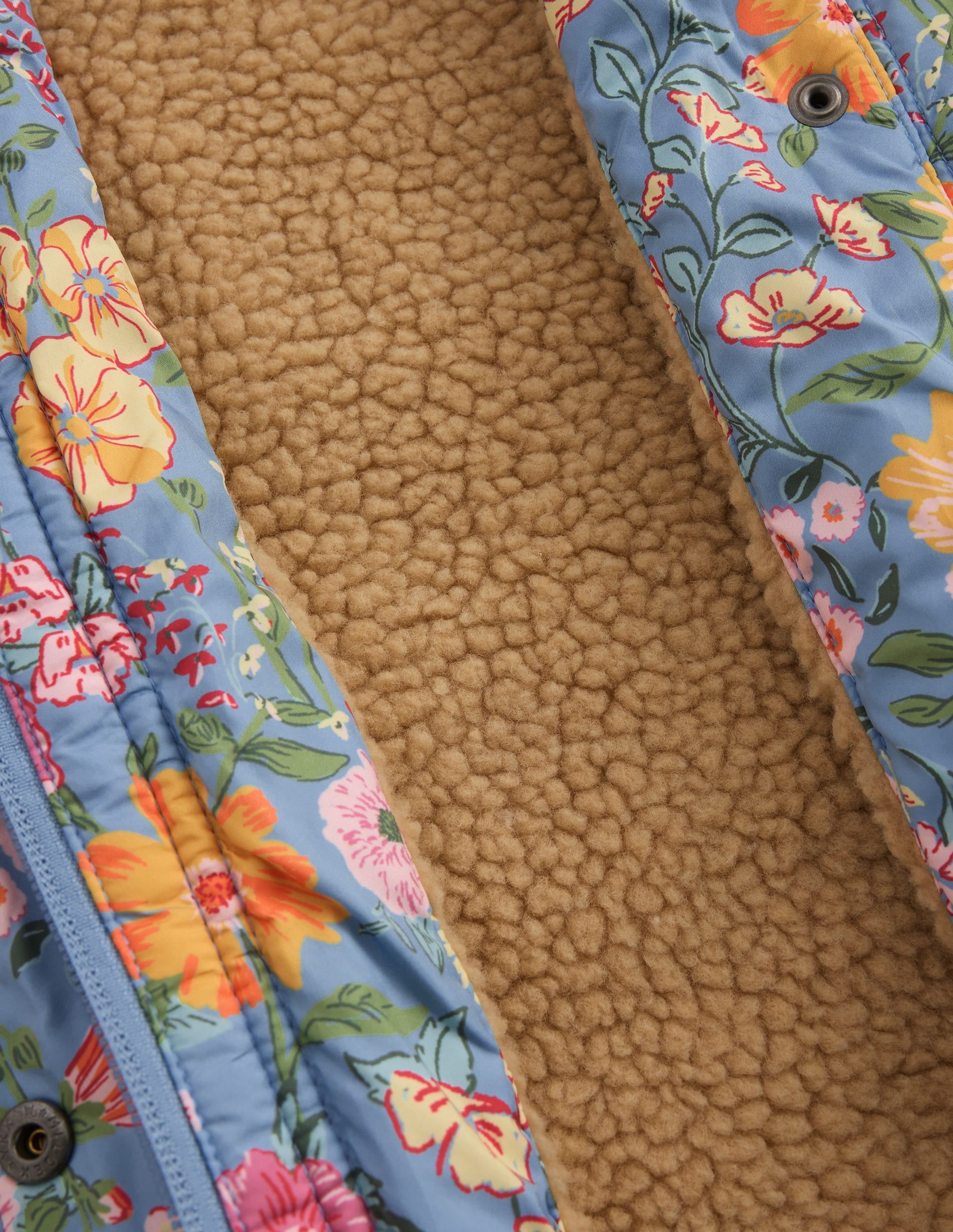Borg Padded Jacket-Blue Floral - Image 6