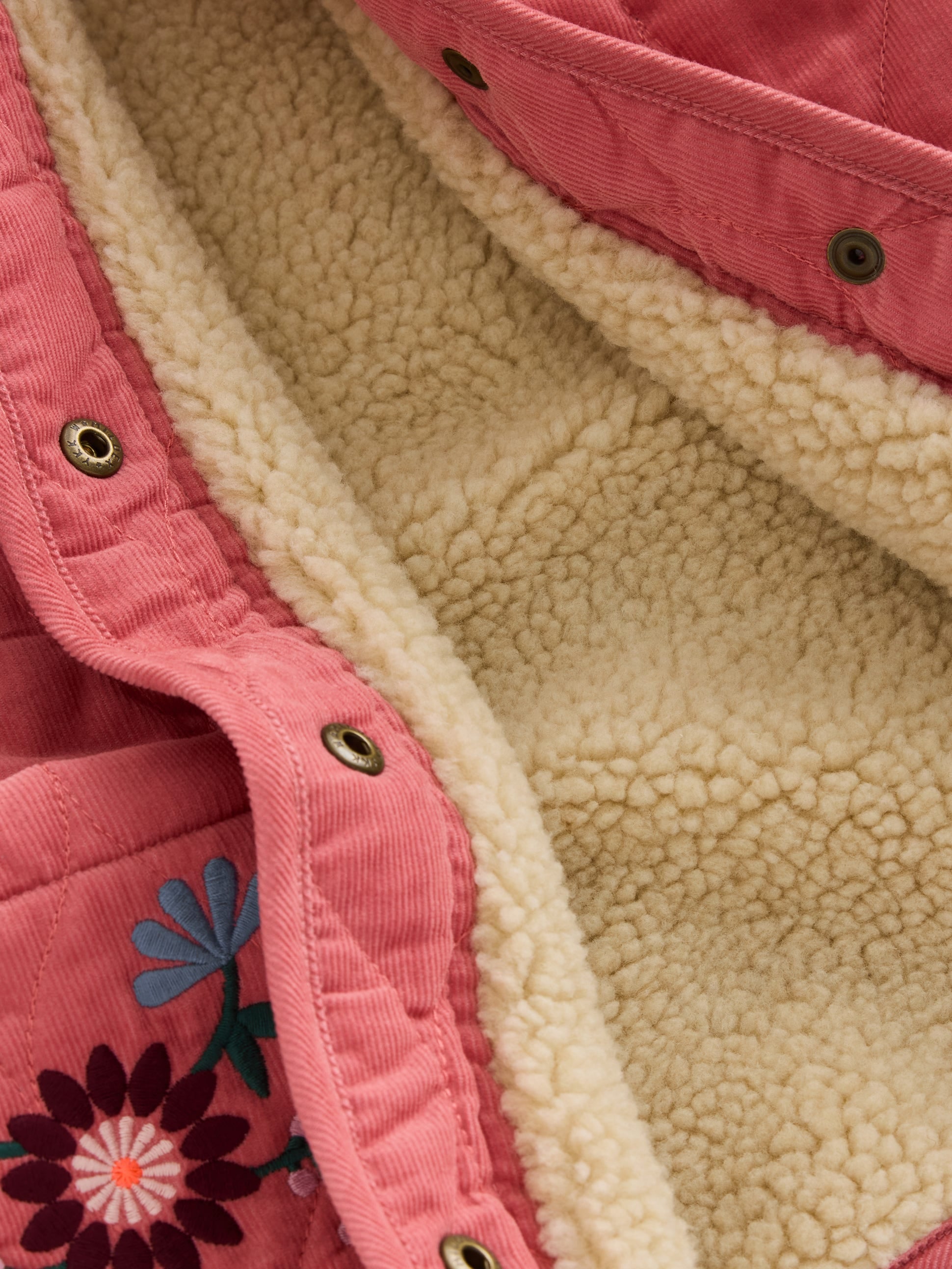 Quilted Cord Jacket-Heather Rose Floral Embroidery - Image 4