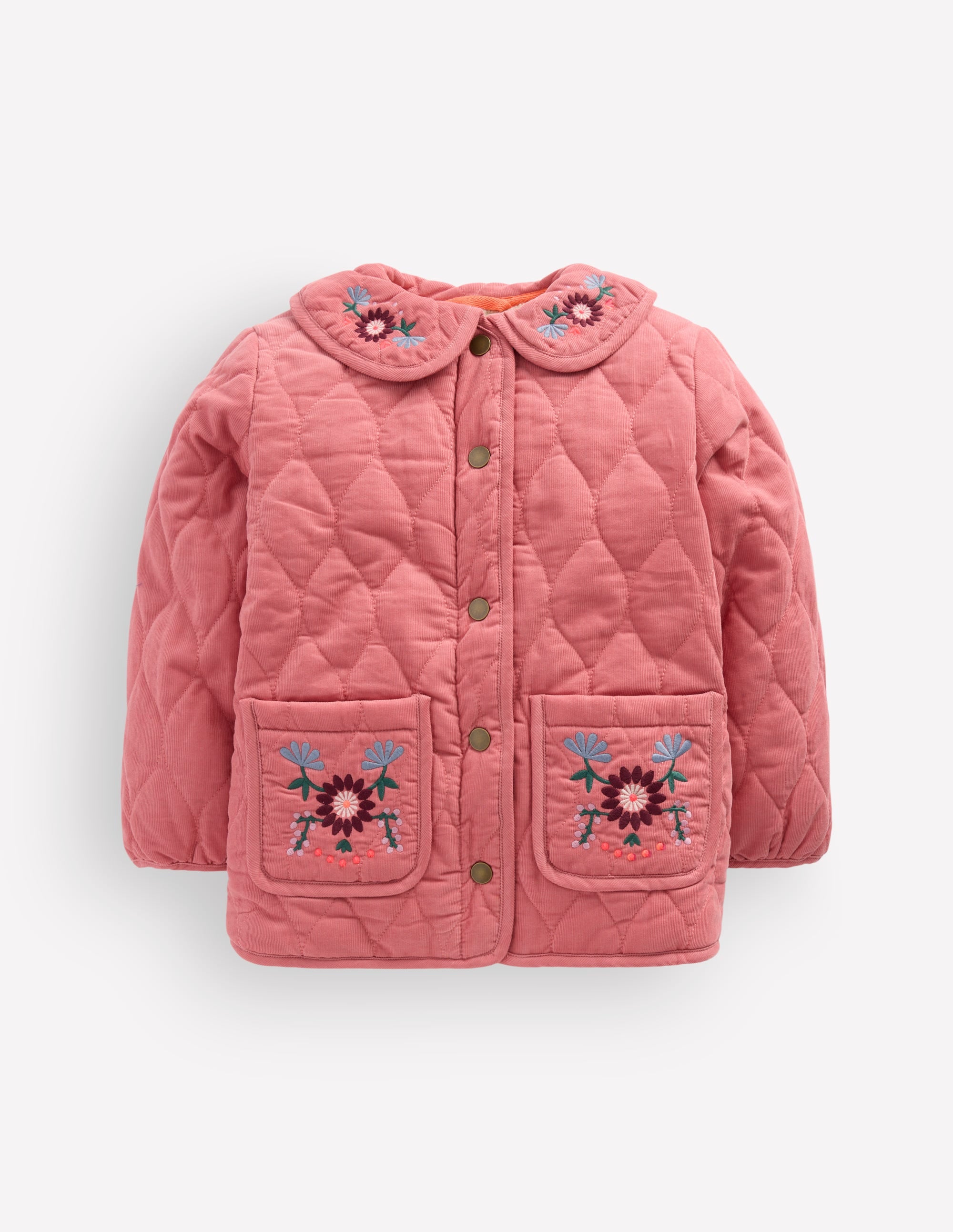 Quilted Cord Jacket-Heather Rose Floral Embroidery - Image 1