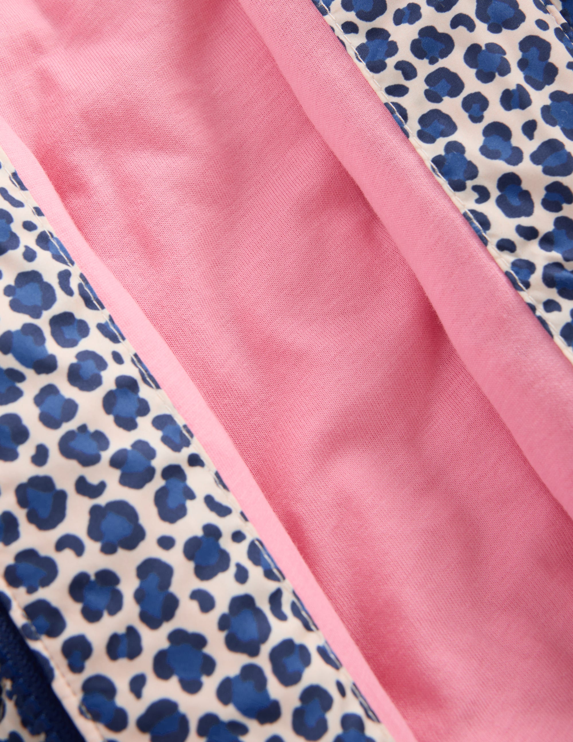 Quilted Bomber Jacket-Calico White/ Blue Leopard - Image 4