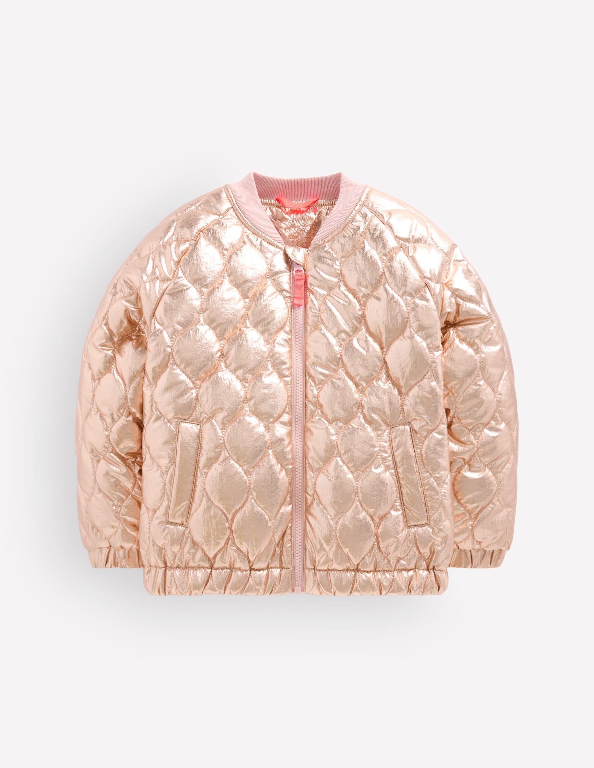 Quilted Bomber Jacket-Gold Metallic - Image 2