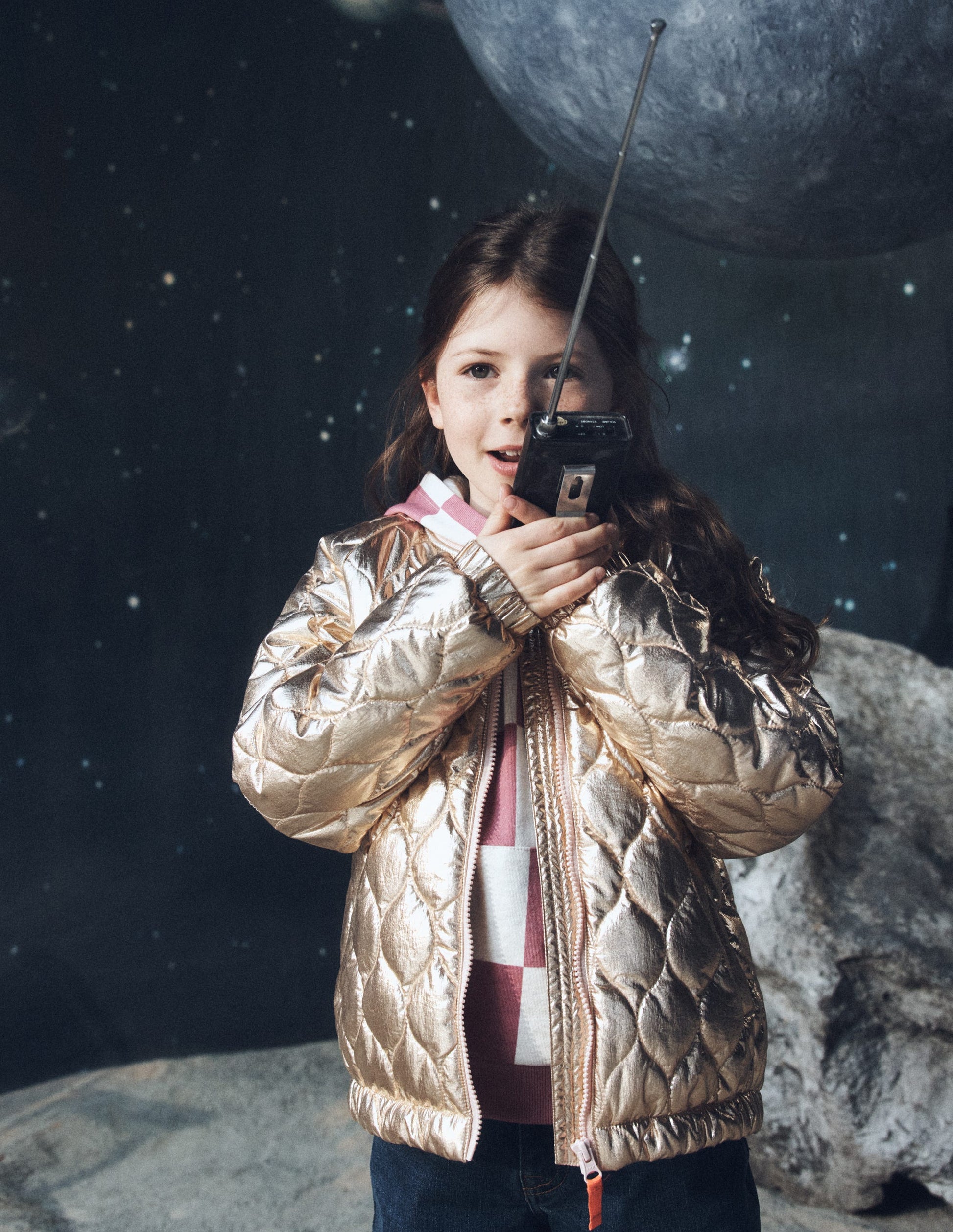 Quilted Bomber Jacket-Gold Metallic-1
