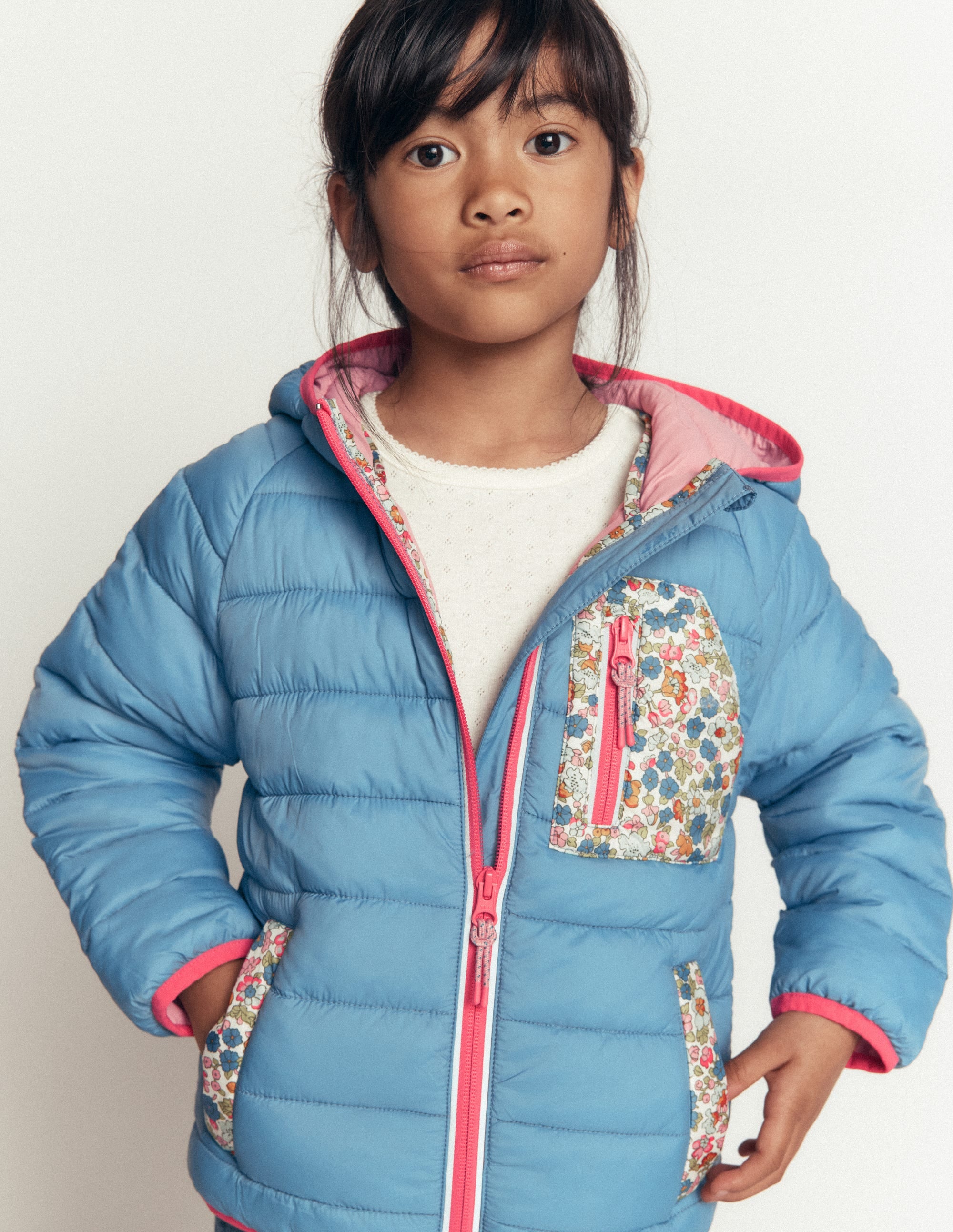 Pack-away Padded Jacket-Blue - Image 1
