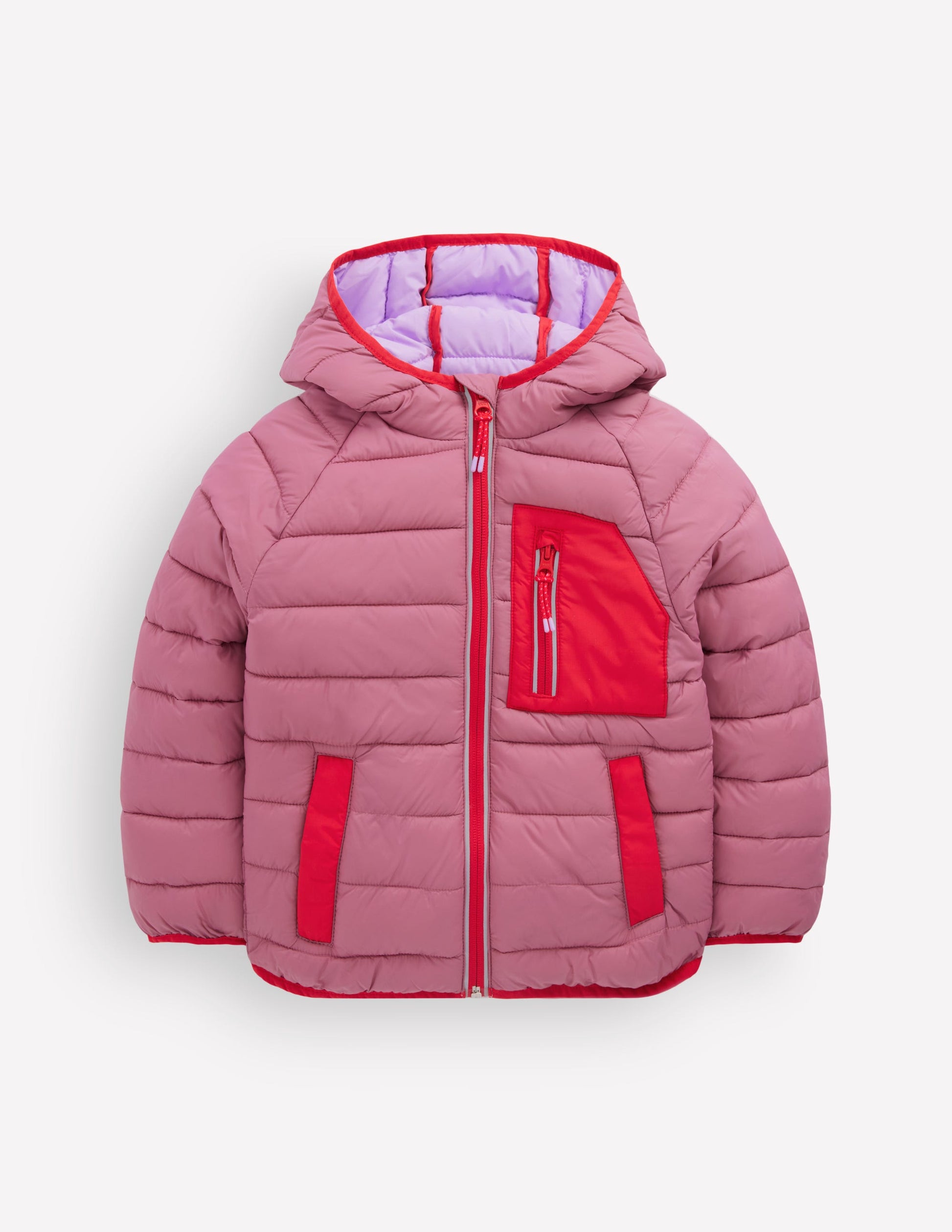 Pack-away Padded Jacket-Pink Heather-3