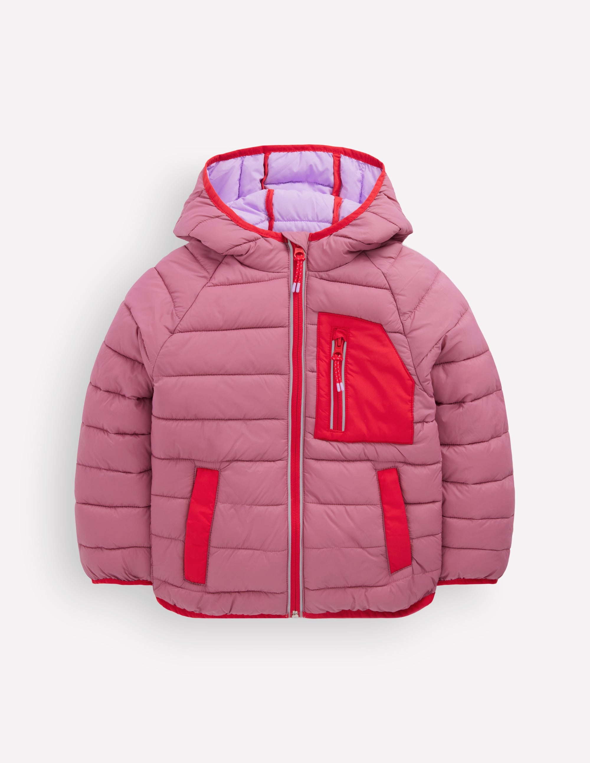 Pack-away Padded Jacket-Pink Heather - Image 3