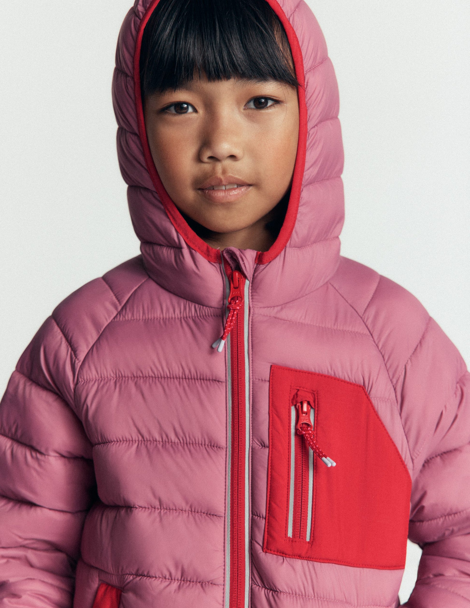 Pack-away Padded Jacket-Pink Heather-1