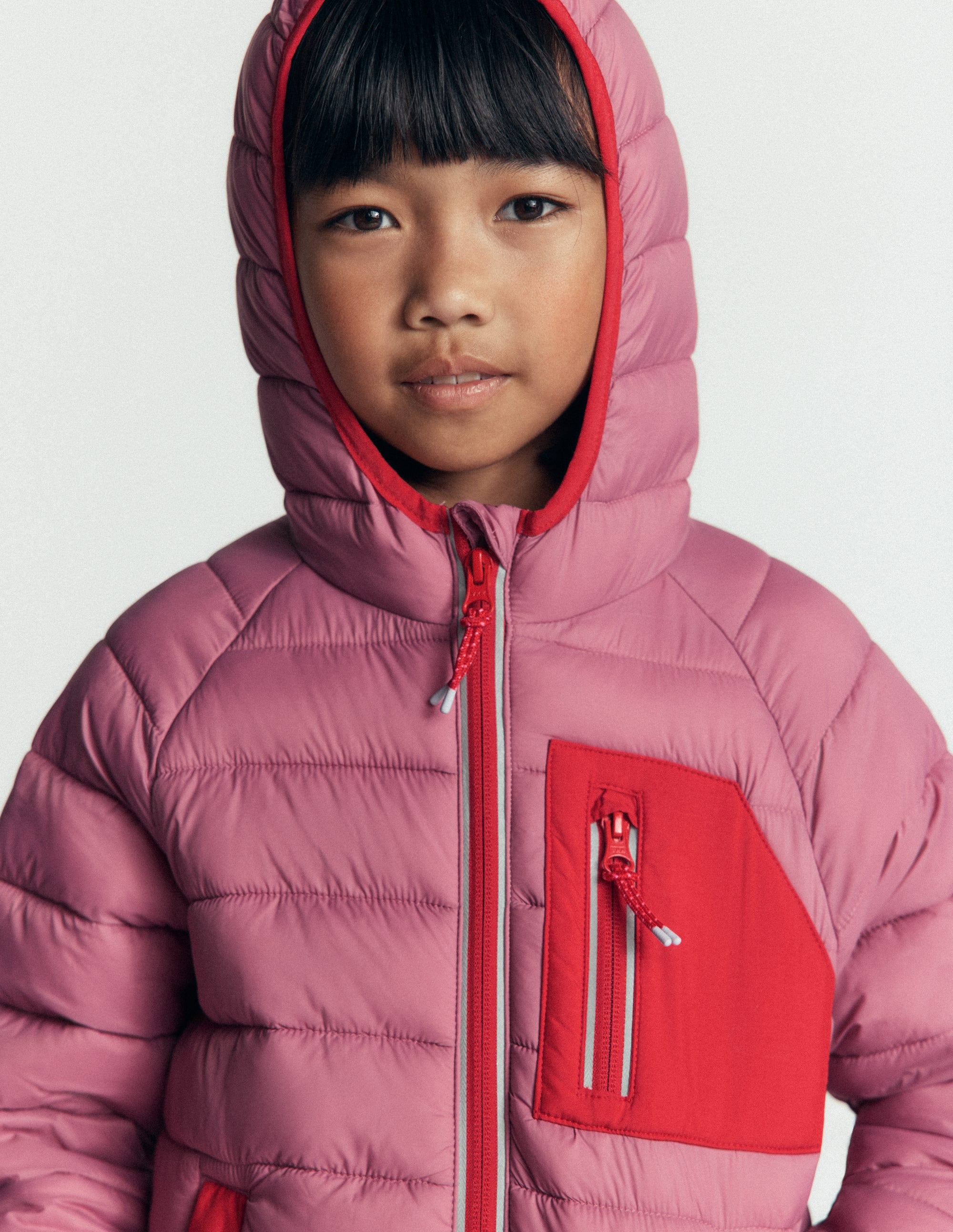 Pack-away Padded Jacket-Pink Heather - Image 1