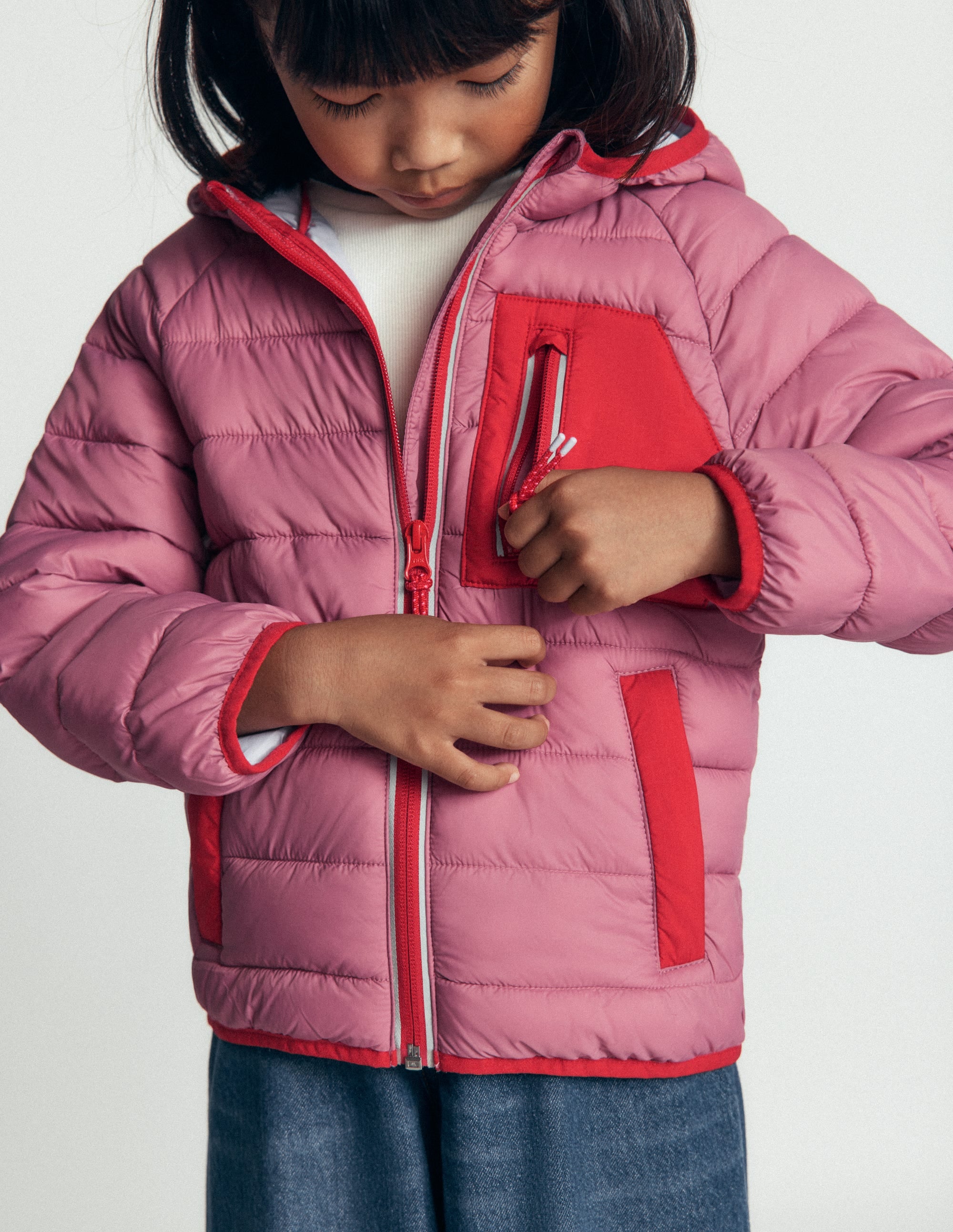 Pack-away Padded Jacket-Pink Heather - Image 2