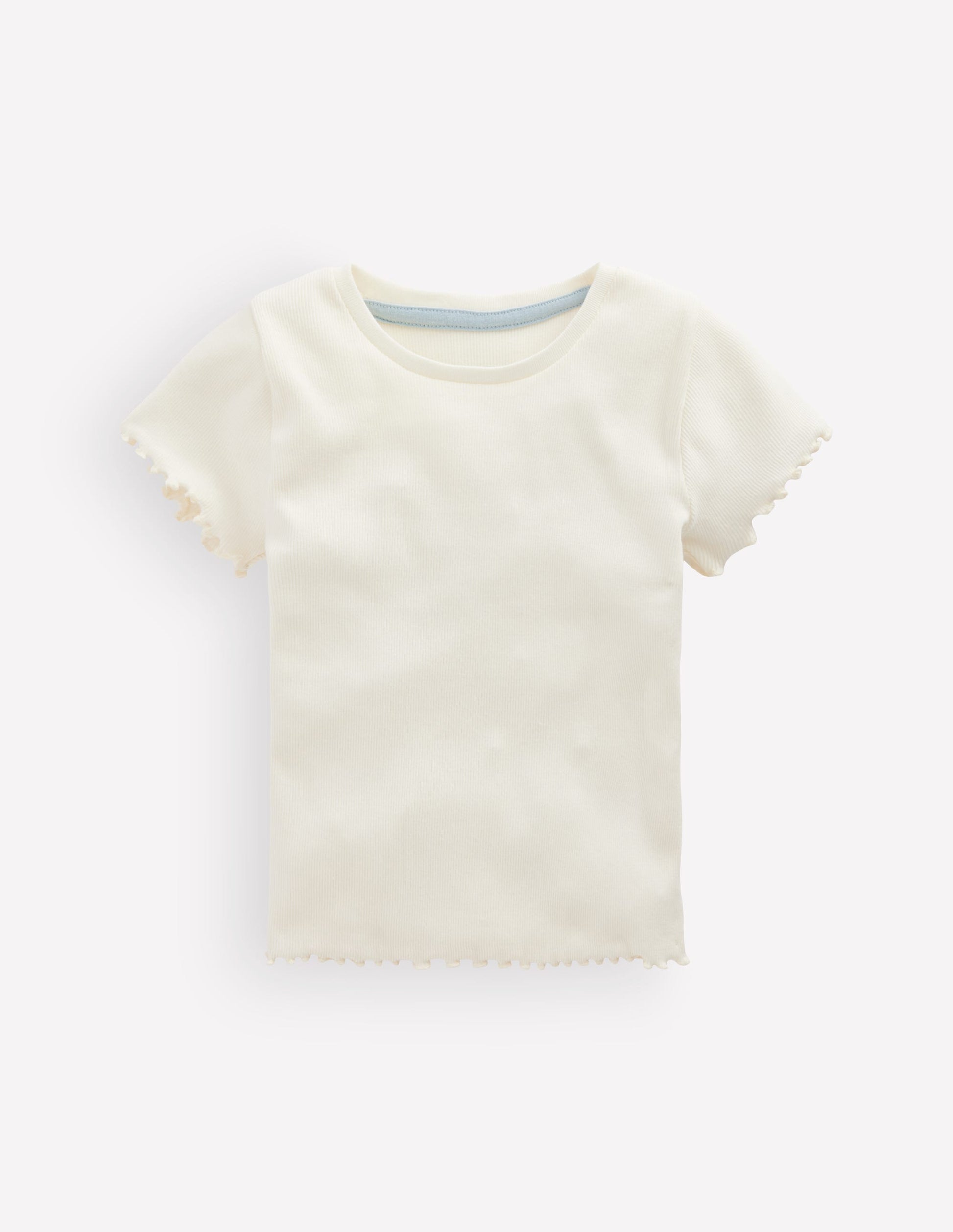 Short Sleeve Rib T-Shirt-Soft Ivory-1