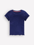 Short Sleeve Rib T-Shirt-College Navy